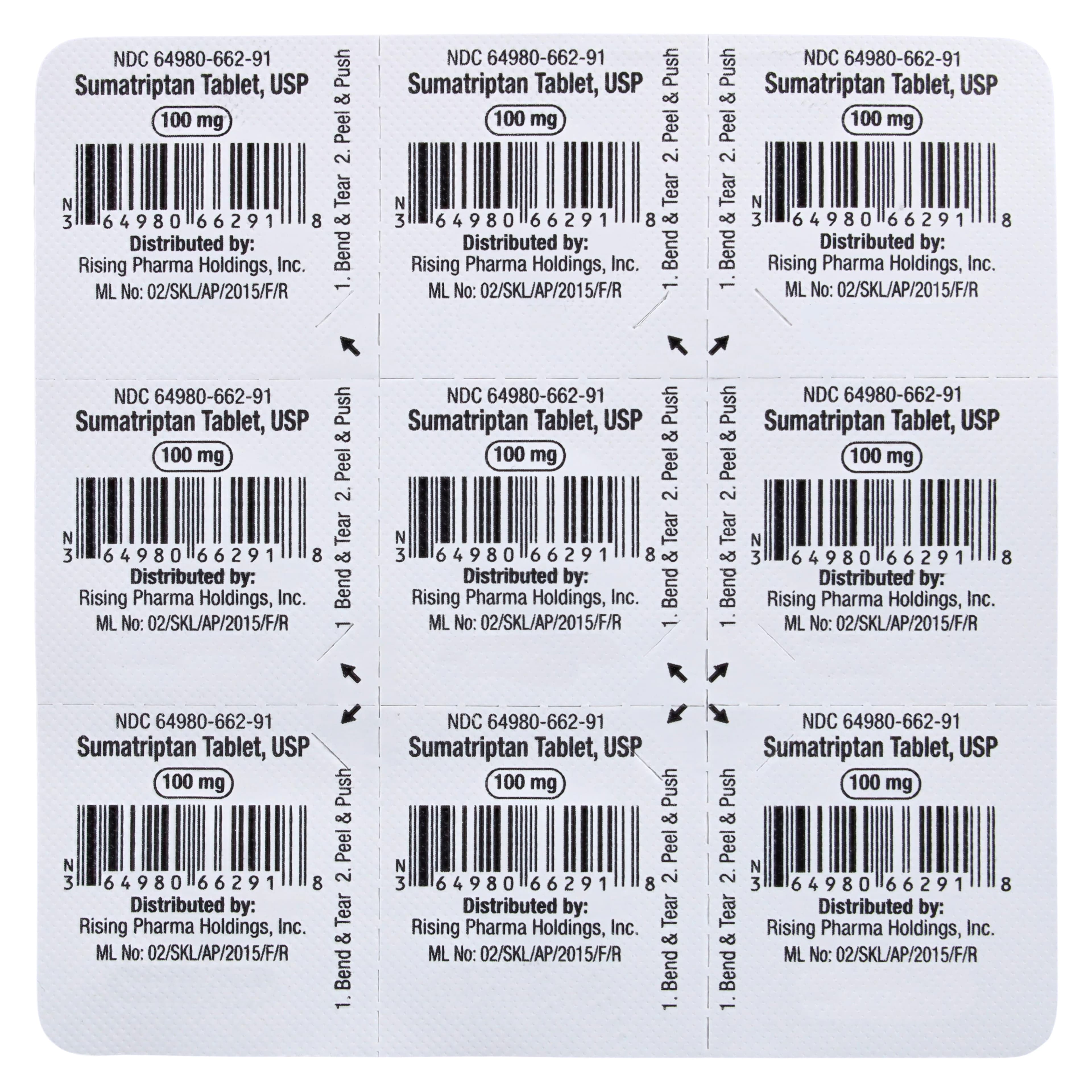 Sumatriptan Succinate Tablets 100mg, Unit Dose Blister Pack, 9/Package thumbnail 2