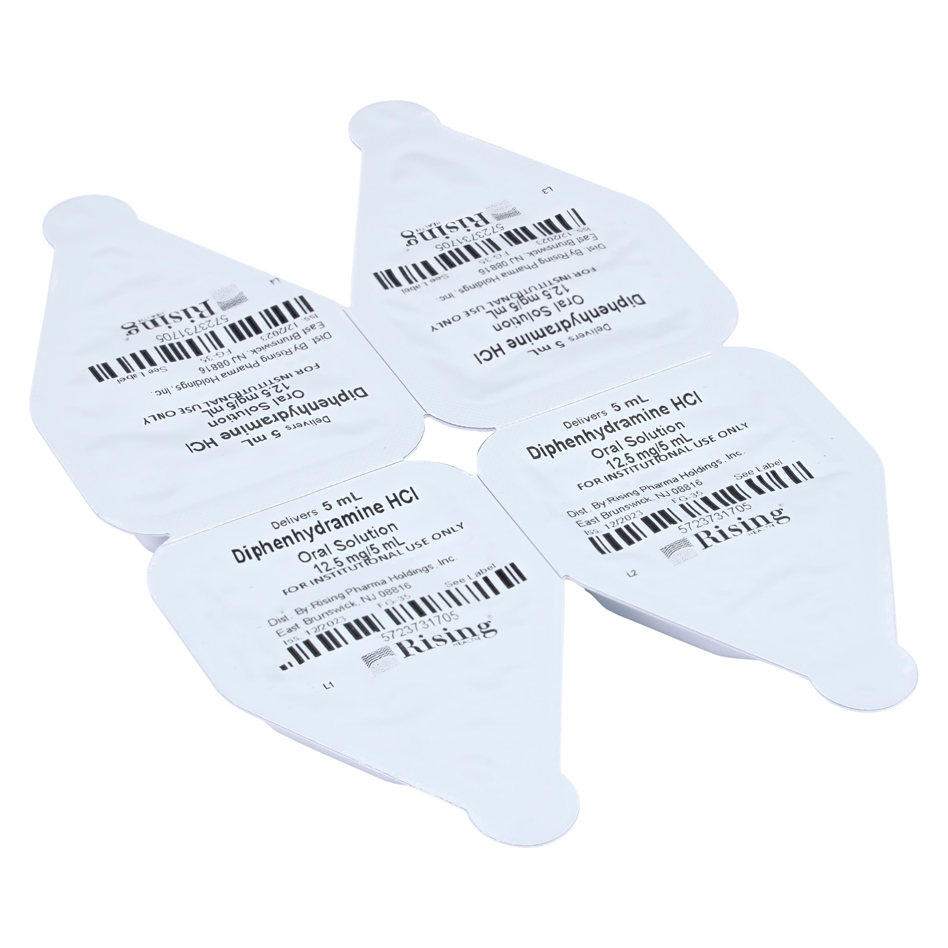 Diphenhydramine HCl Oral Liquid 12.5mg/5mL, 5mL Unit Dose Cups, 100/Case thumbnail 2