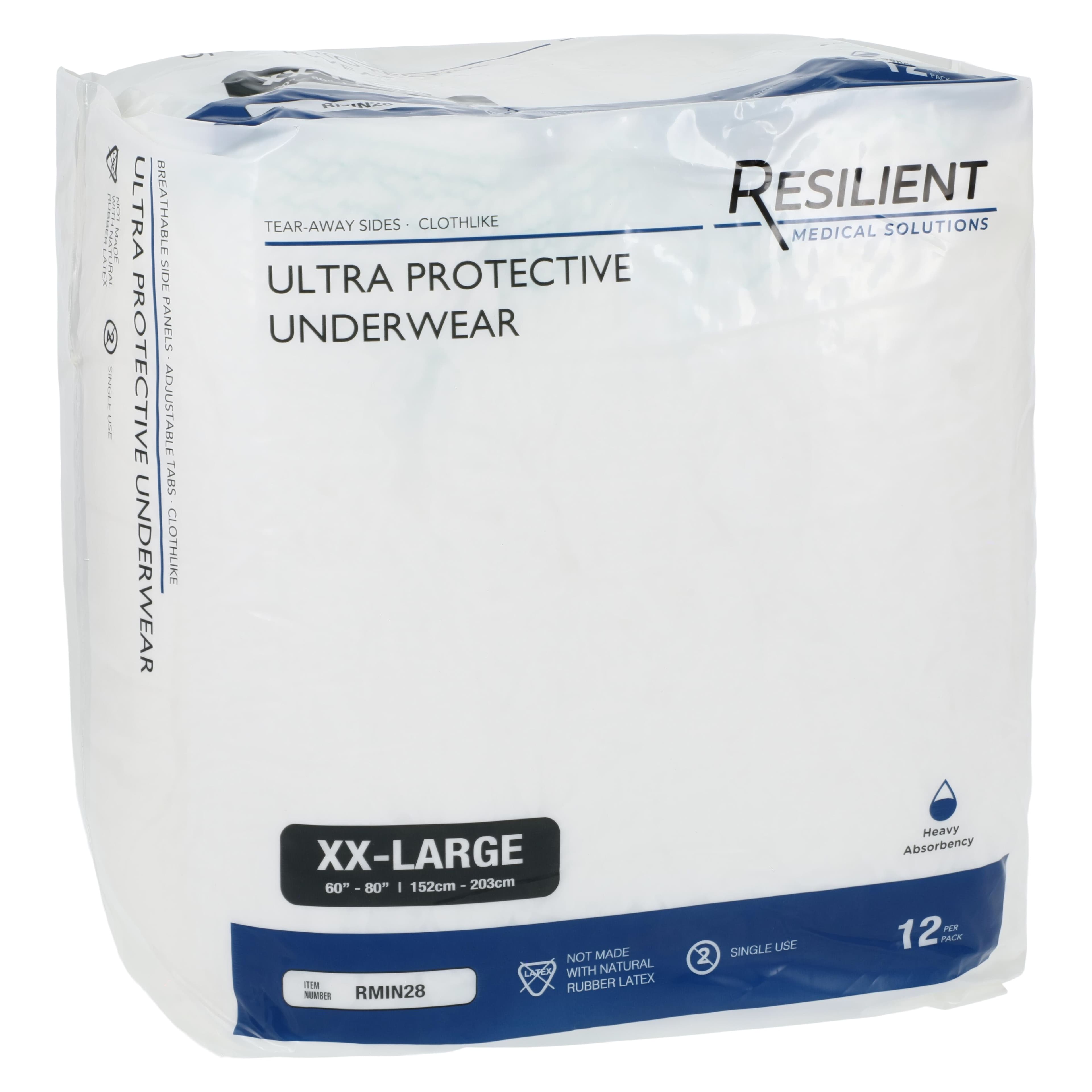 Resilient Medical Sol Underwear Protective Ultra, Unisex Adult, 2X-Large (65-78"), Green, Absorbent, 48/Ca - Underwear Protective Ultra - Image 1