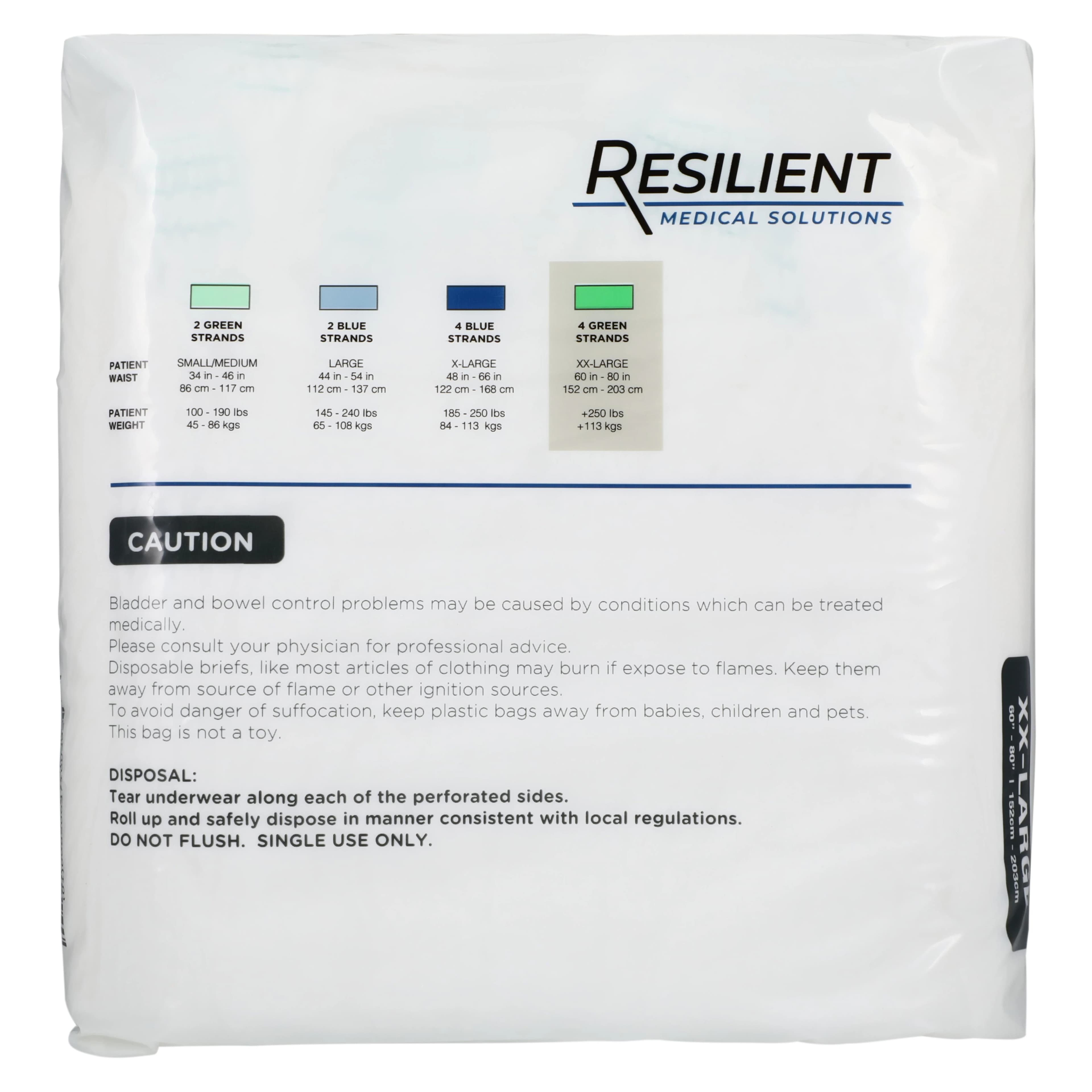 Resilient Medical Sol Underwear Protective Ultra, Unisex Adult, 2X-Large (65-78"), Green, Absorbent, 48/Ca thumbnail 2