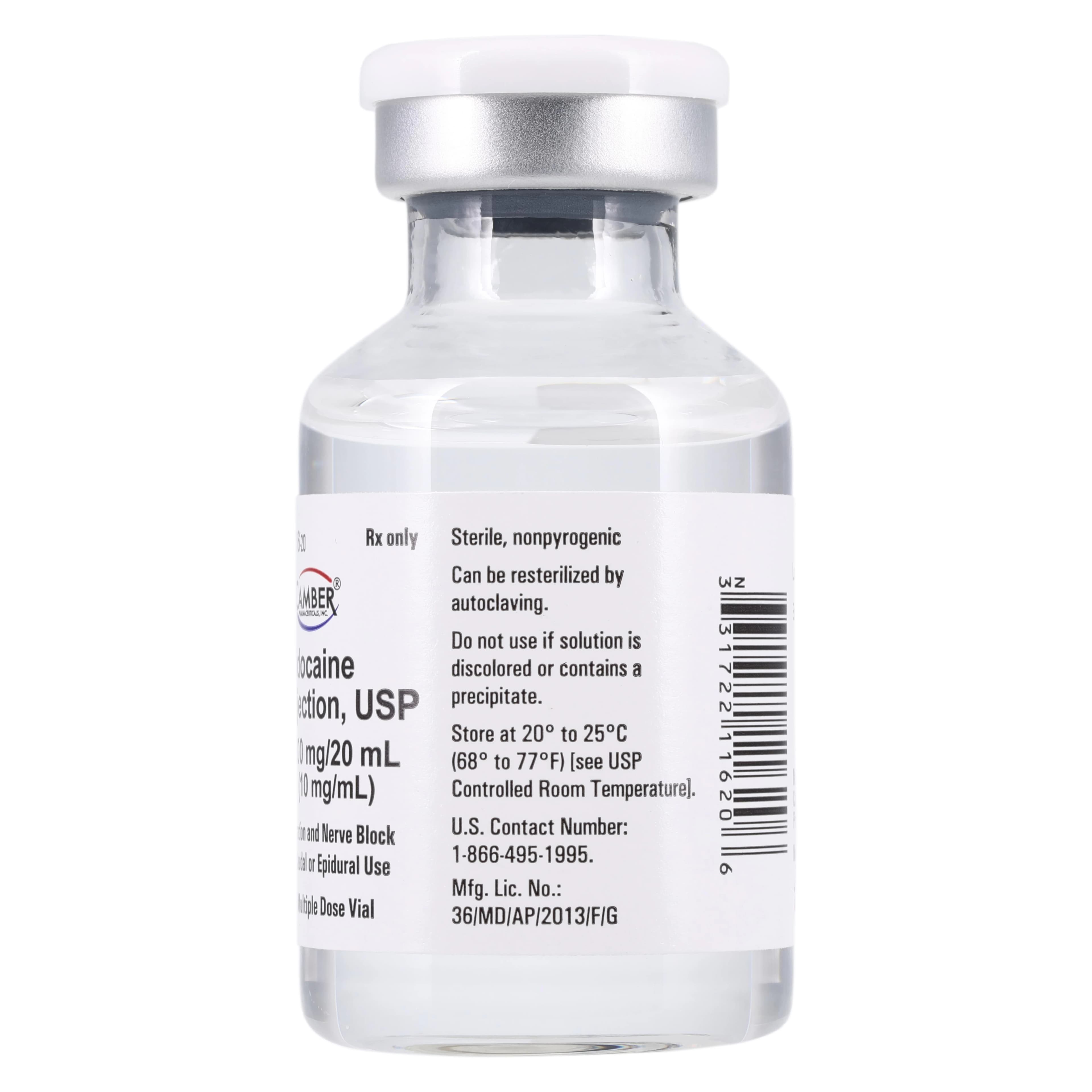 Lidocaine HCl Injection 1% MDV 20mL, Camber Pharmaceuticals thumbnail 2