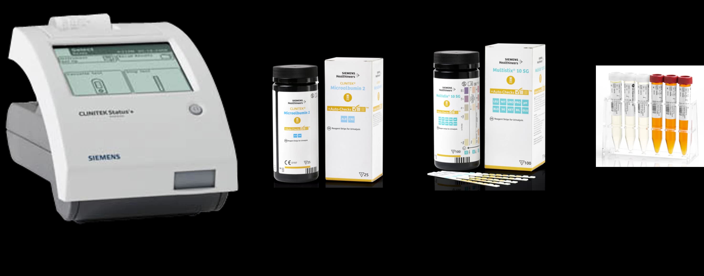 Siemens CLINITEK Kidney Health Starter Kit with CLINITEK Status+ Analyzer, 2 CLINITEK Microalbumin 2 Reagent Strips, 2 Multistix 10 SG Reagent Strips, Chek-Stix UA Diptube Liquid QC, 1-Year Warranty - CLINITEK Kidney Health Starter - Image 1
