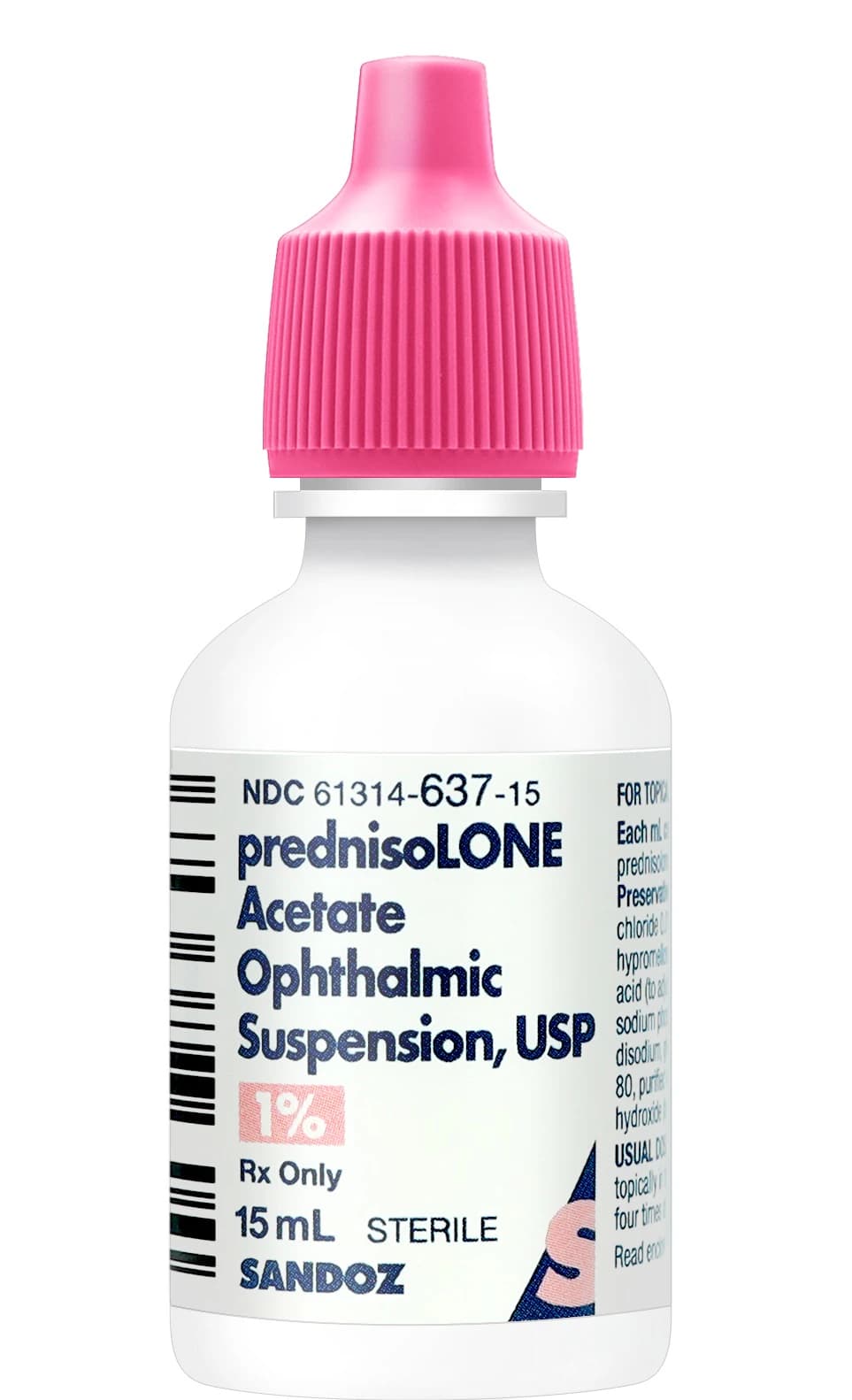 Prednisolone Acetate Ophthalmic Suspension 1%, 15 mL Bottle (Sandoz) - Prednisolone Ace Ophth Susp - Image 1