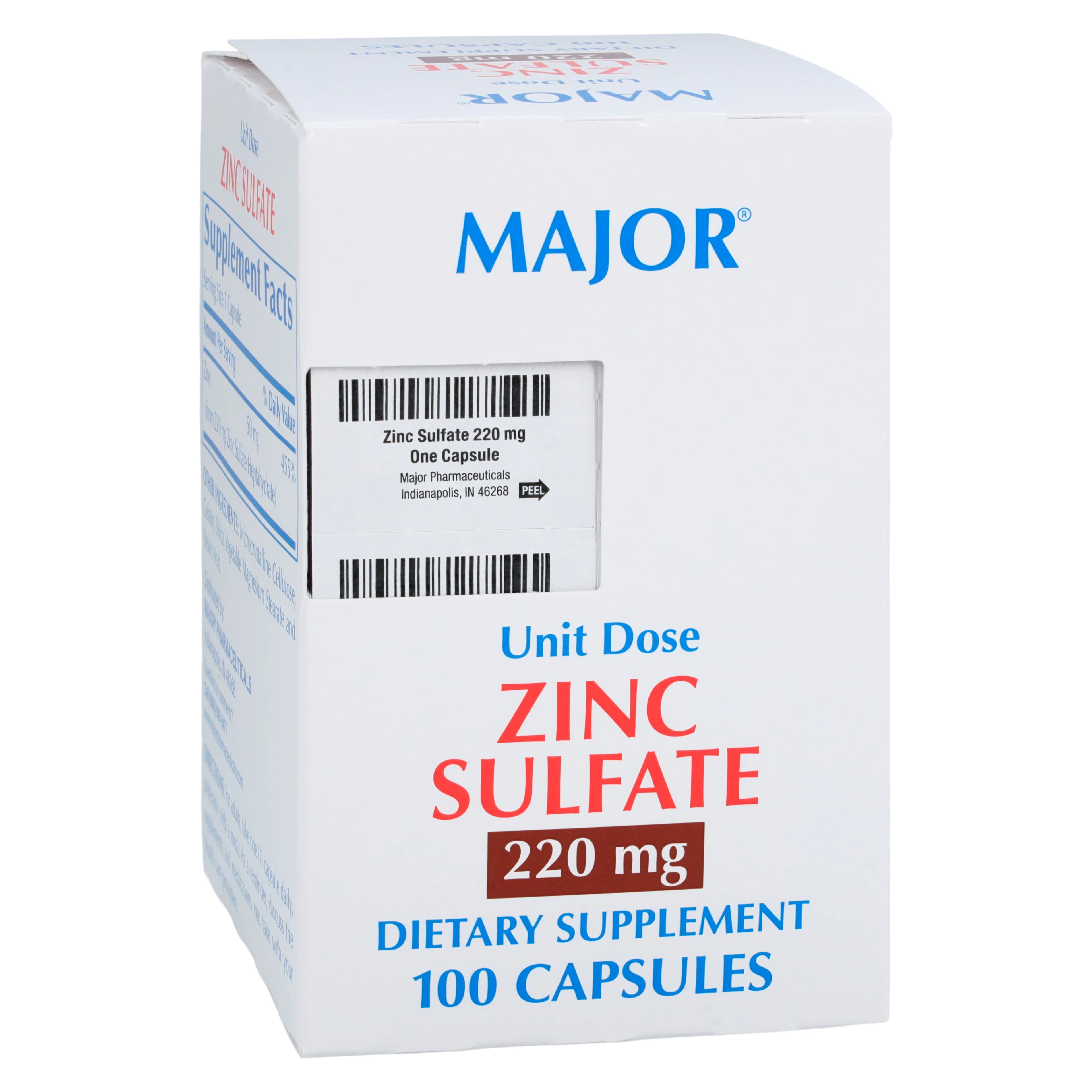 Zinc Sulfate Capsules 220 mg, Unit Dose, 100/Package (10x10) - Zinc Sulfate Capsules UD - Image 1