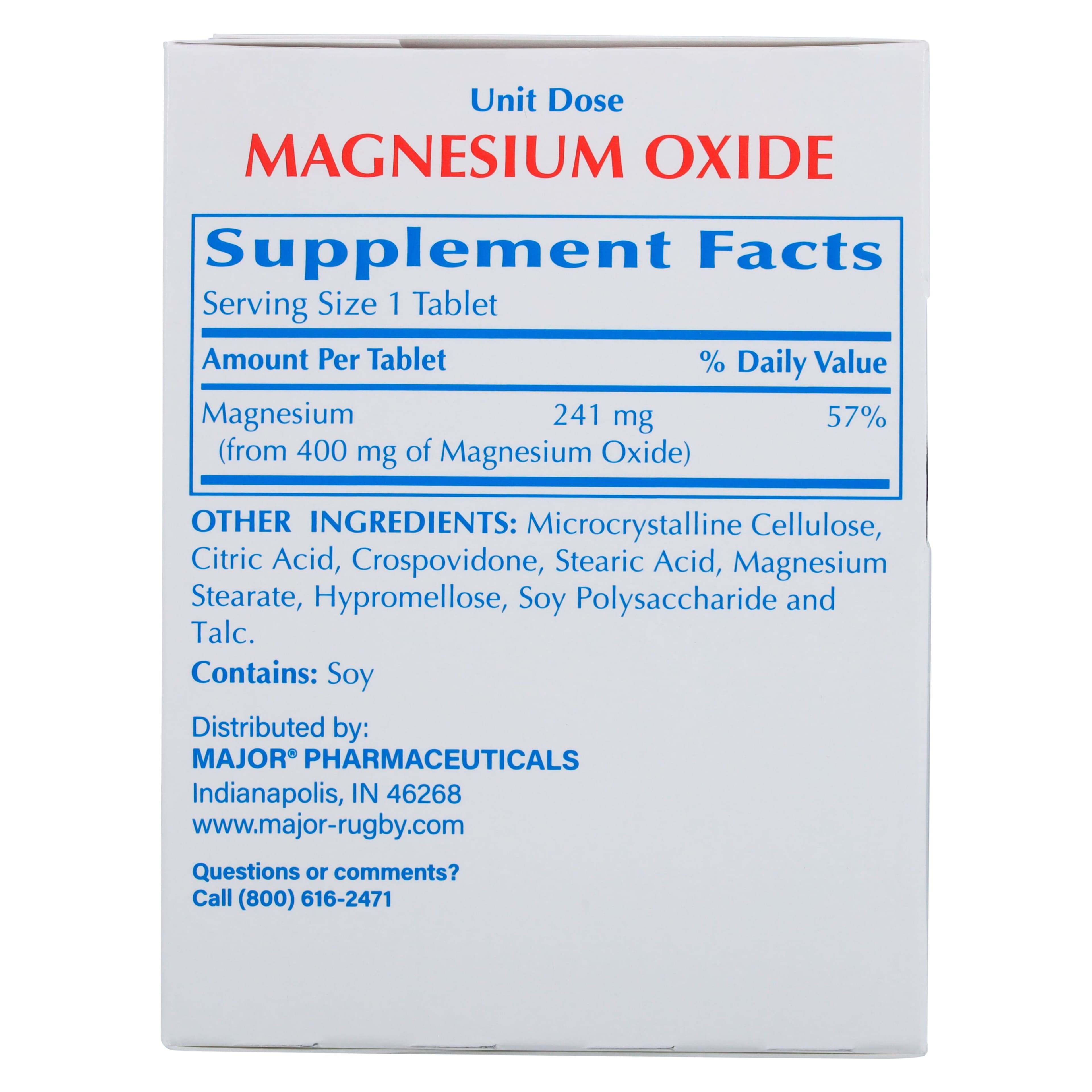 Major Pharmaceuticals Magnesium Oxide Tablets 400 mg, Unit Dose 10x10, 100 Tablets/Package thumbnail 2