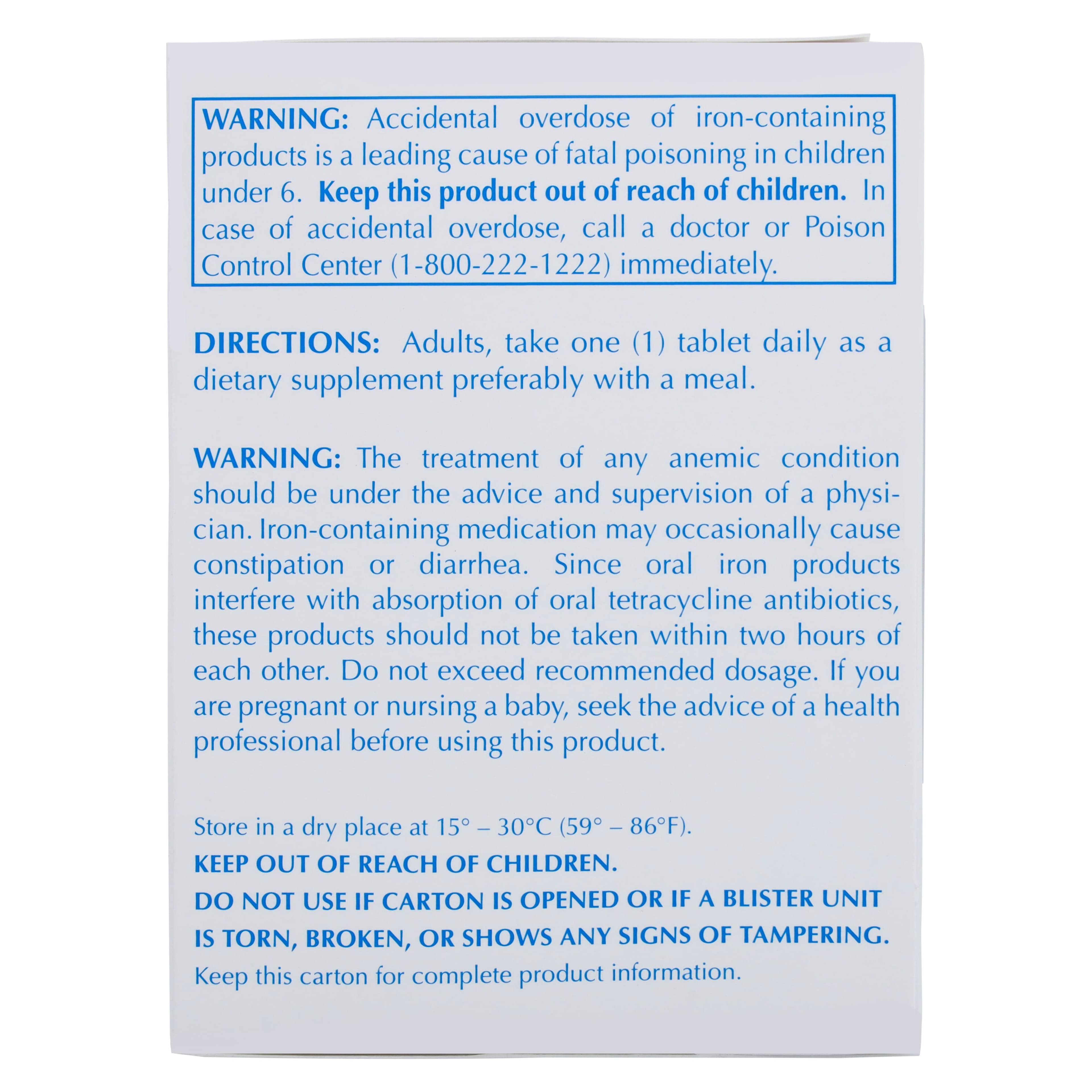 Ferrous Gluconate Tablets 300 mg, Unit Dose, 100 Tablets (10x10), Major Pharmaceuticals thumbnail 3