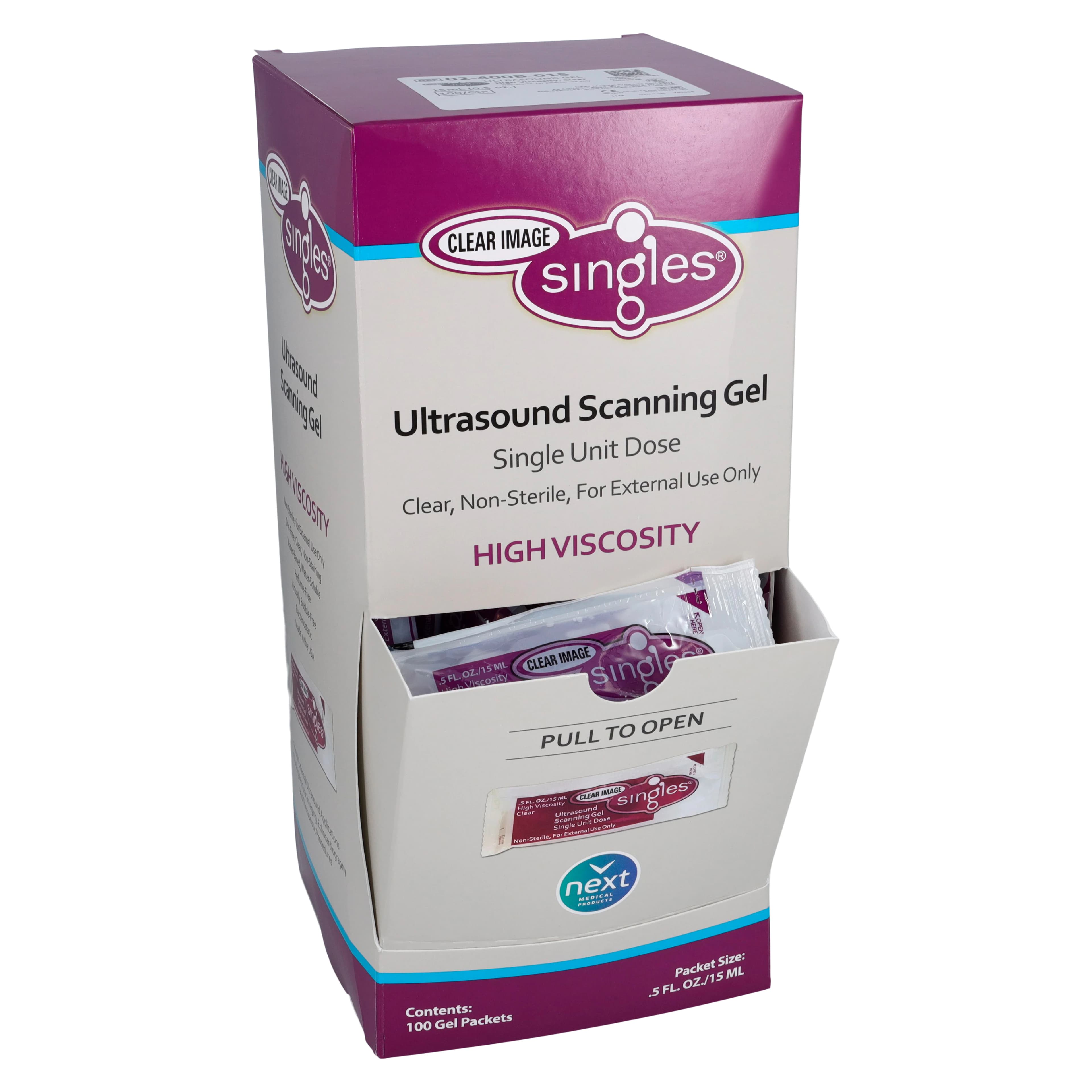 Next Medical Products Clear Image Ultrasound Gel Packets, 400/Case - Gel US Clear Image Packets - Image 1