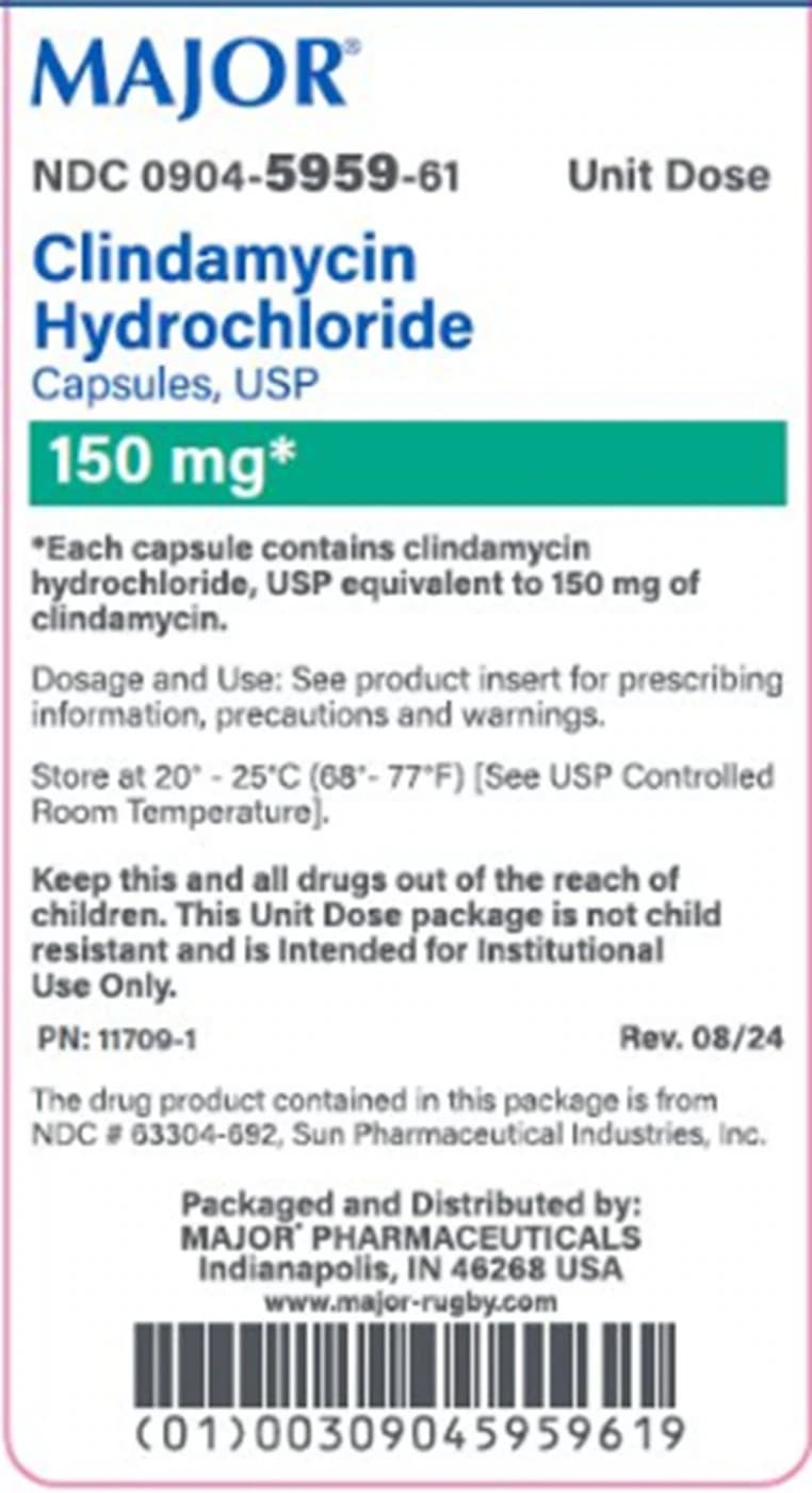 Clindamycin HCl Capsules 150mg, Unit Dose Blister Pack (Major Pharmaceuticals) - Clindamycin HCl Capsules UD - Image 1