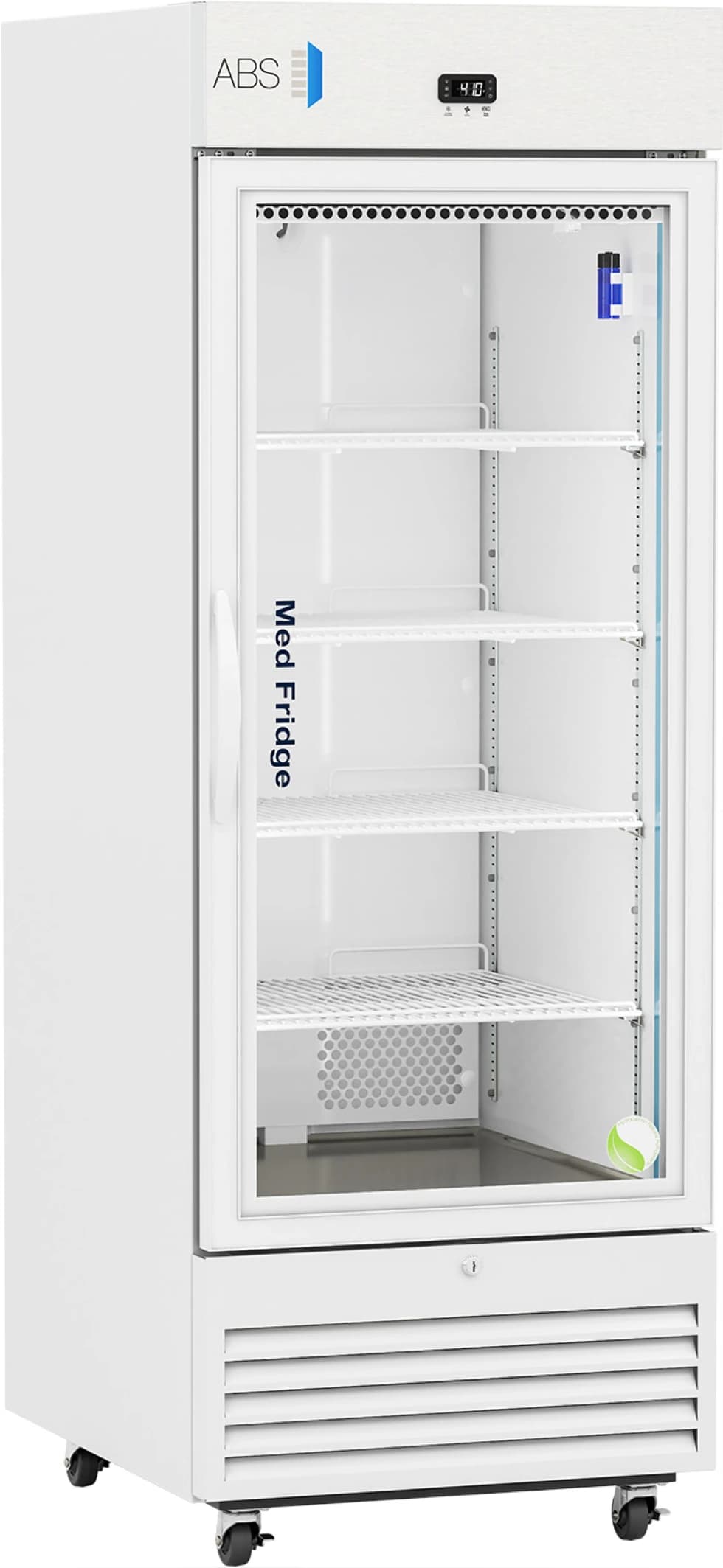 American Biotech Supply Glass Door Pharmacy Refrigerator, 26 cu ft - Glass Door Pharmacy Fridge - Image 1