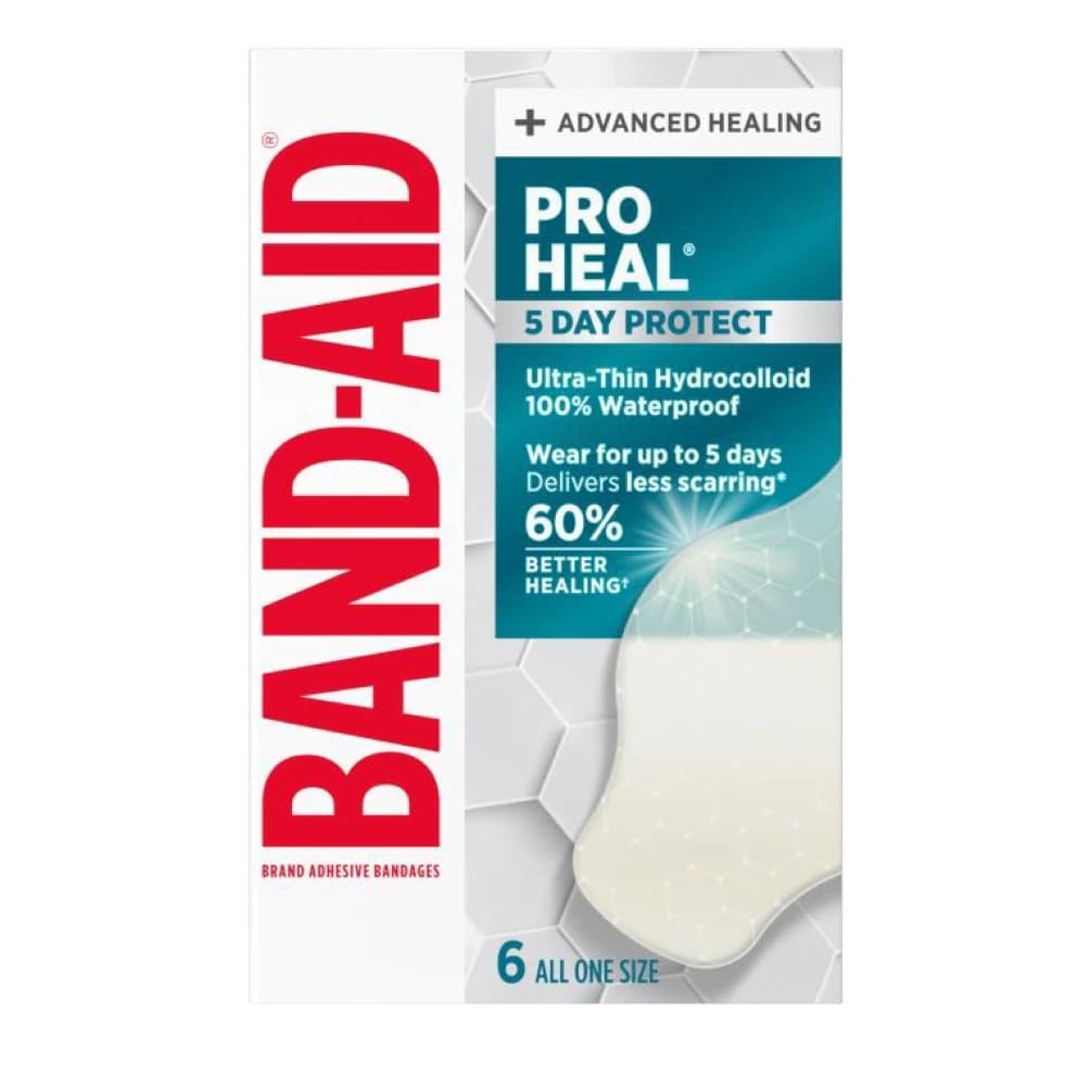 Band-Aid Pro Heal Hydrocolloid Adhesive Bandage, One Size, Natural, Sterile, 6/Box - Band-Aid Pro Heal - Image 1