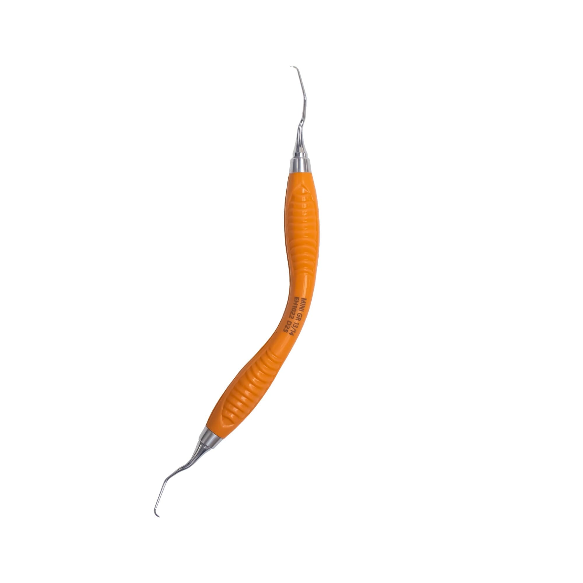 ErgoFlex Mini Gracey 13/14 Double-End Curette, Adaptive Handle, 440A Stainless Steel, Orange, Each, 01KEZKNPDXD3M7Q8CY77AXQJ9F - ErgoFlex Mini Gracey DE - Image 1