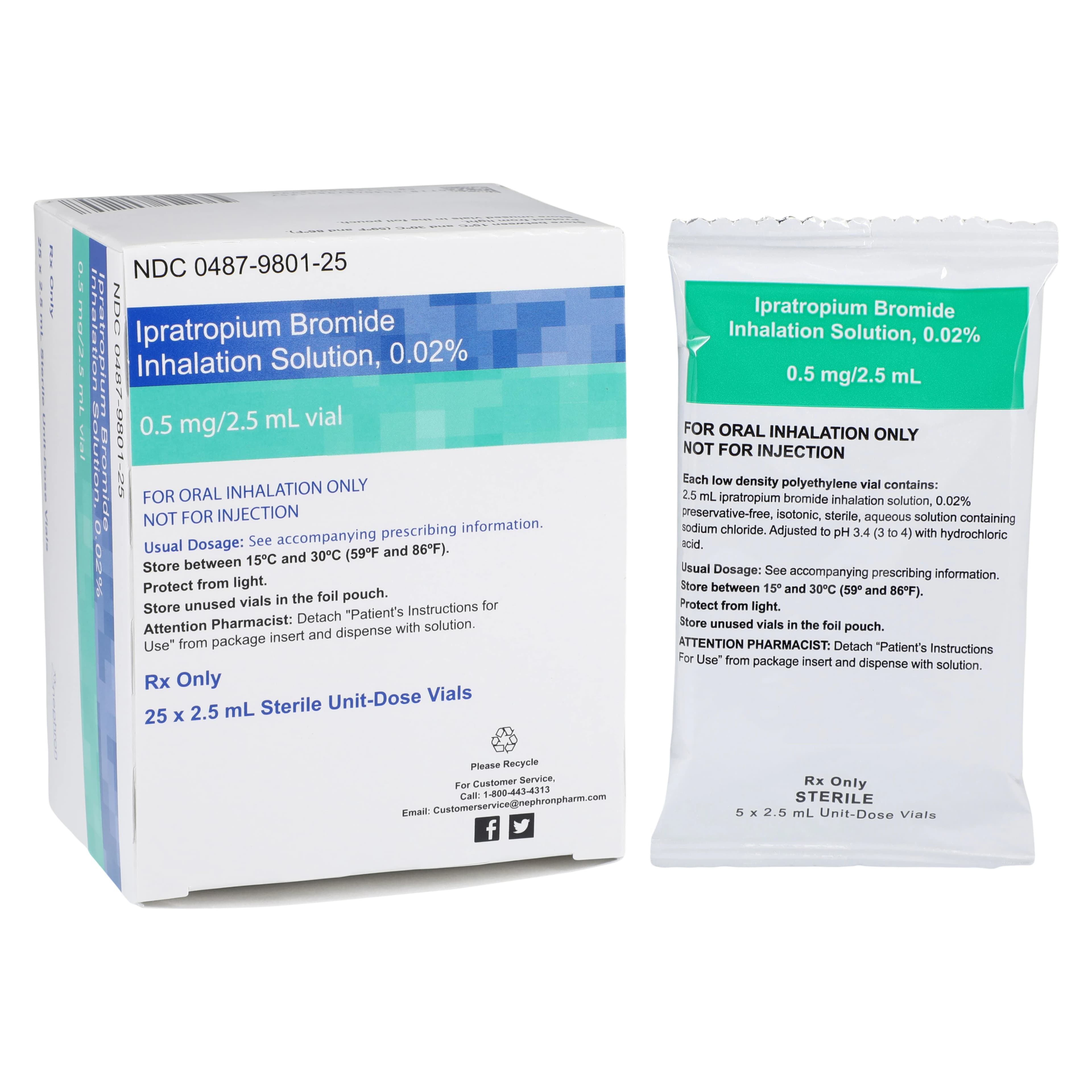 Ipratropium Bromide Inhalation Solution 0.02%, 2.5mL Unit Dose Vials, 25/Package - Ipratropium Bro Inh Sol 2.5mL - Image 1