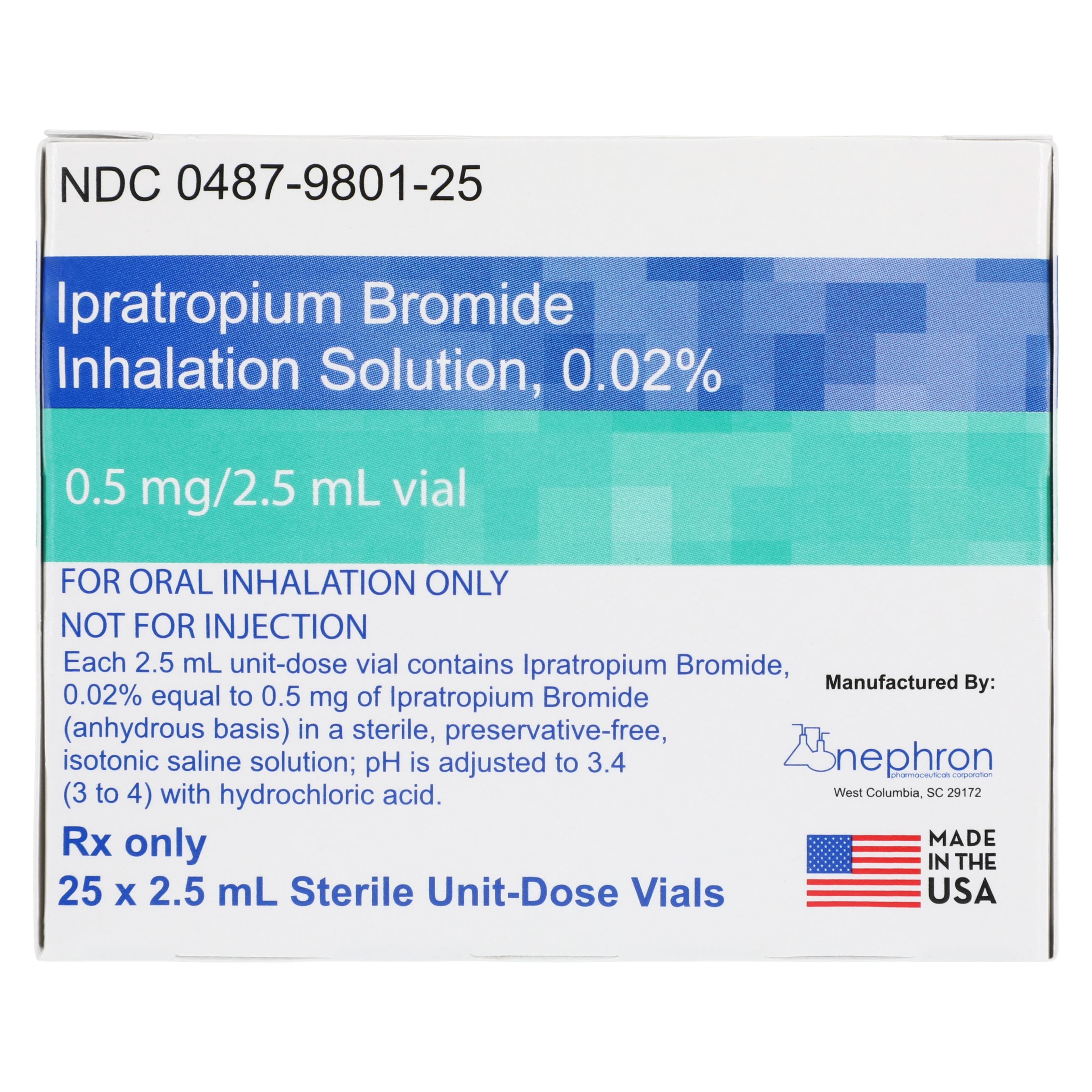 Ipratropium Bromide Inhalation Solution 0.02%, 2.5mL Unit Dose Vials, 25/Package thumbnail 4