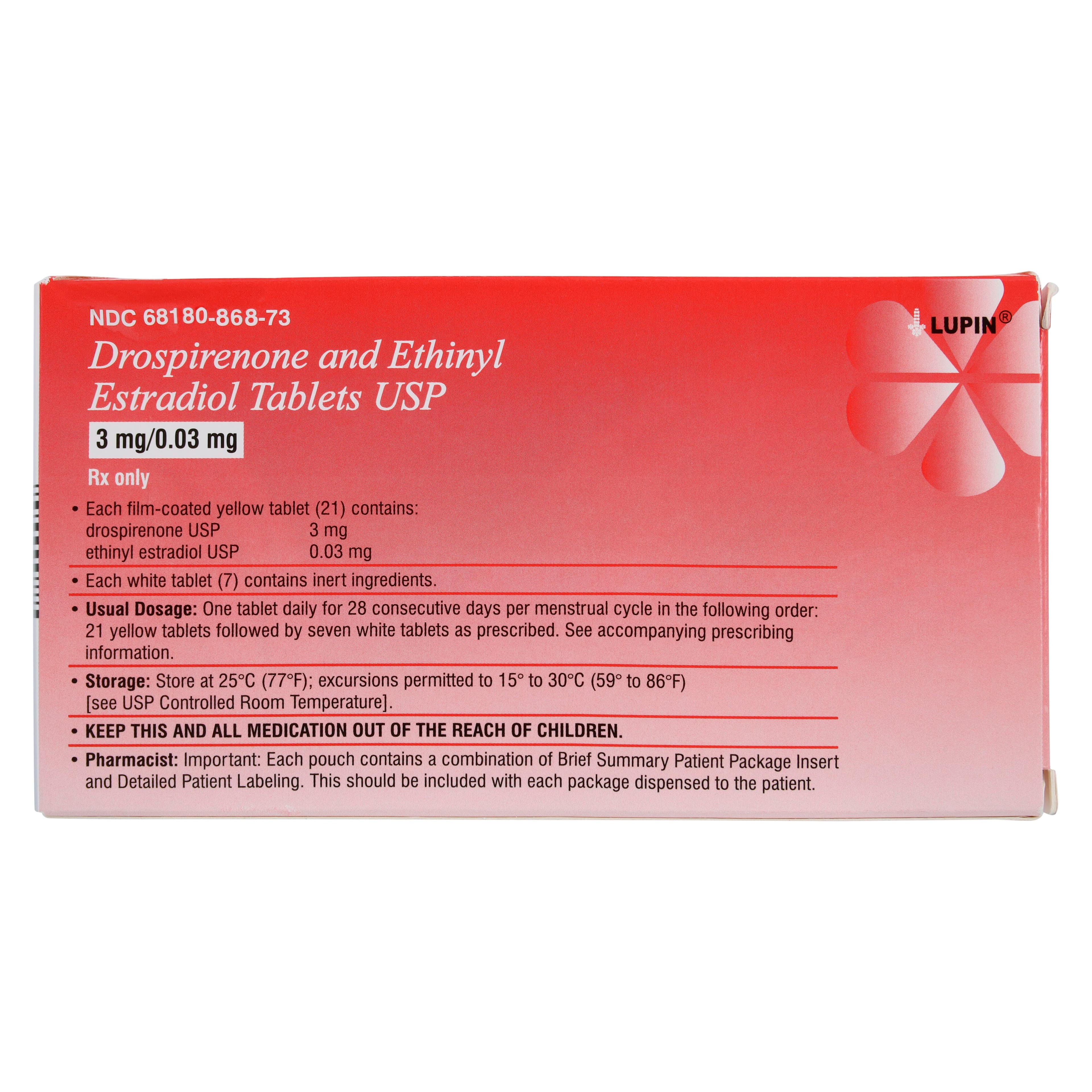 Drospirenone/Ethinyl Estradiol Tablets 3mg/0.03mg, Blister Pack 3x28, Lupin Pharmaceuticals thumbnail 4