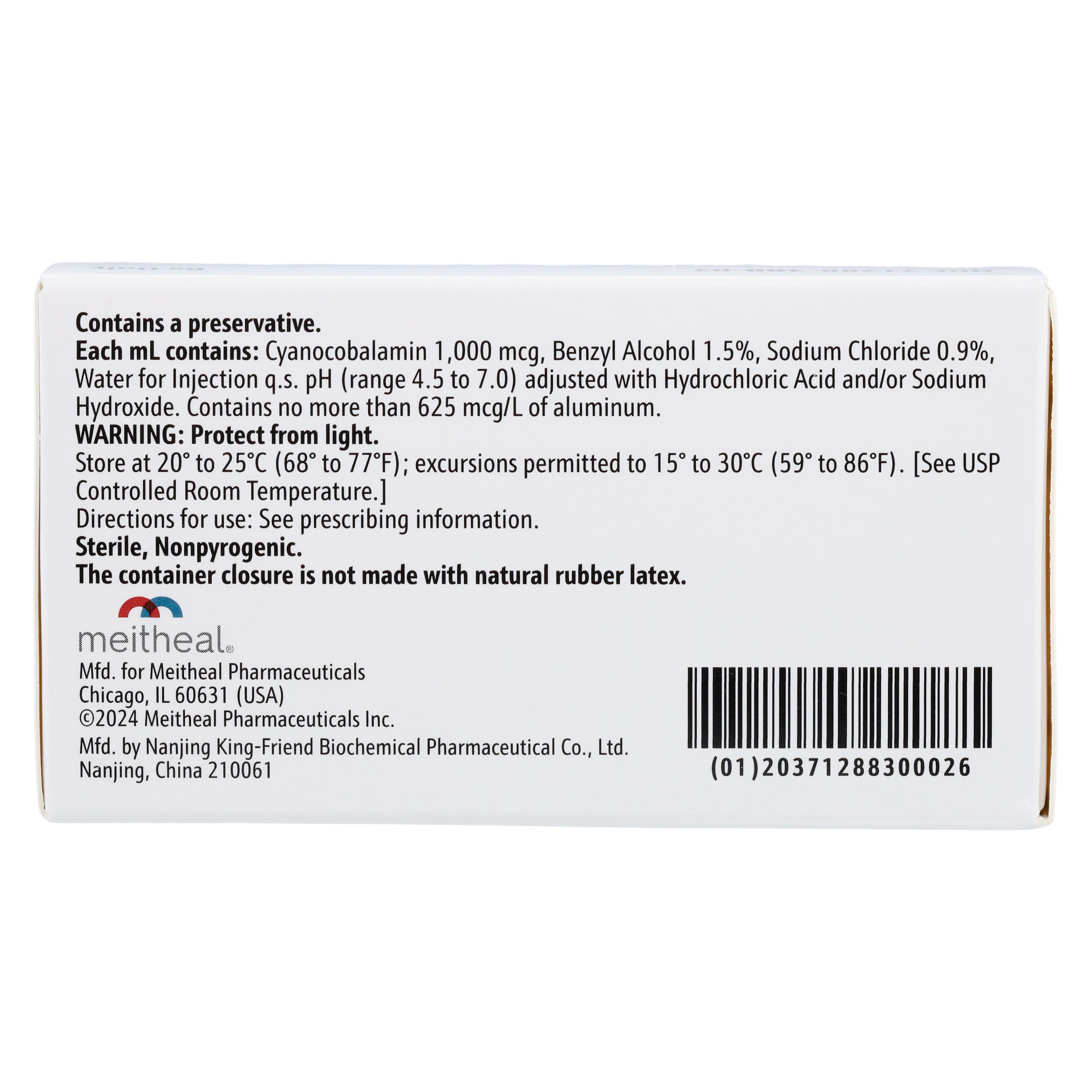 VIZ Cyanocobalamin Injection 1000 mcg/mL, 1 mL Multi-Dose Vial, 25/Package thumbnail 5