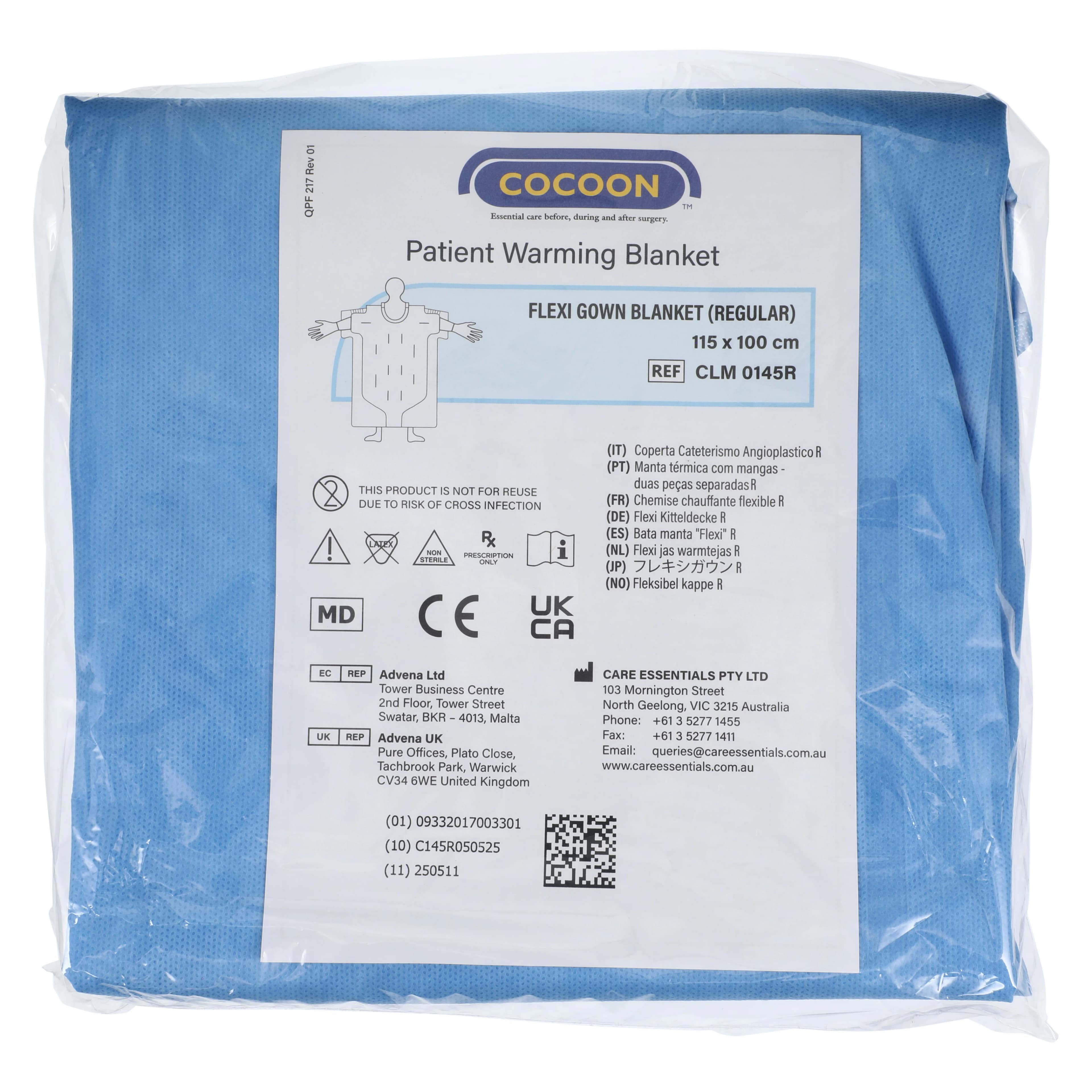 Care Essentials Blanket Gown Flexi Regular, Cocoon Warming Gown, 10/Case - Blanket Gown Flexi Regular - Image 1