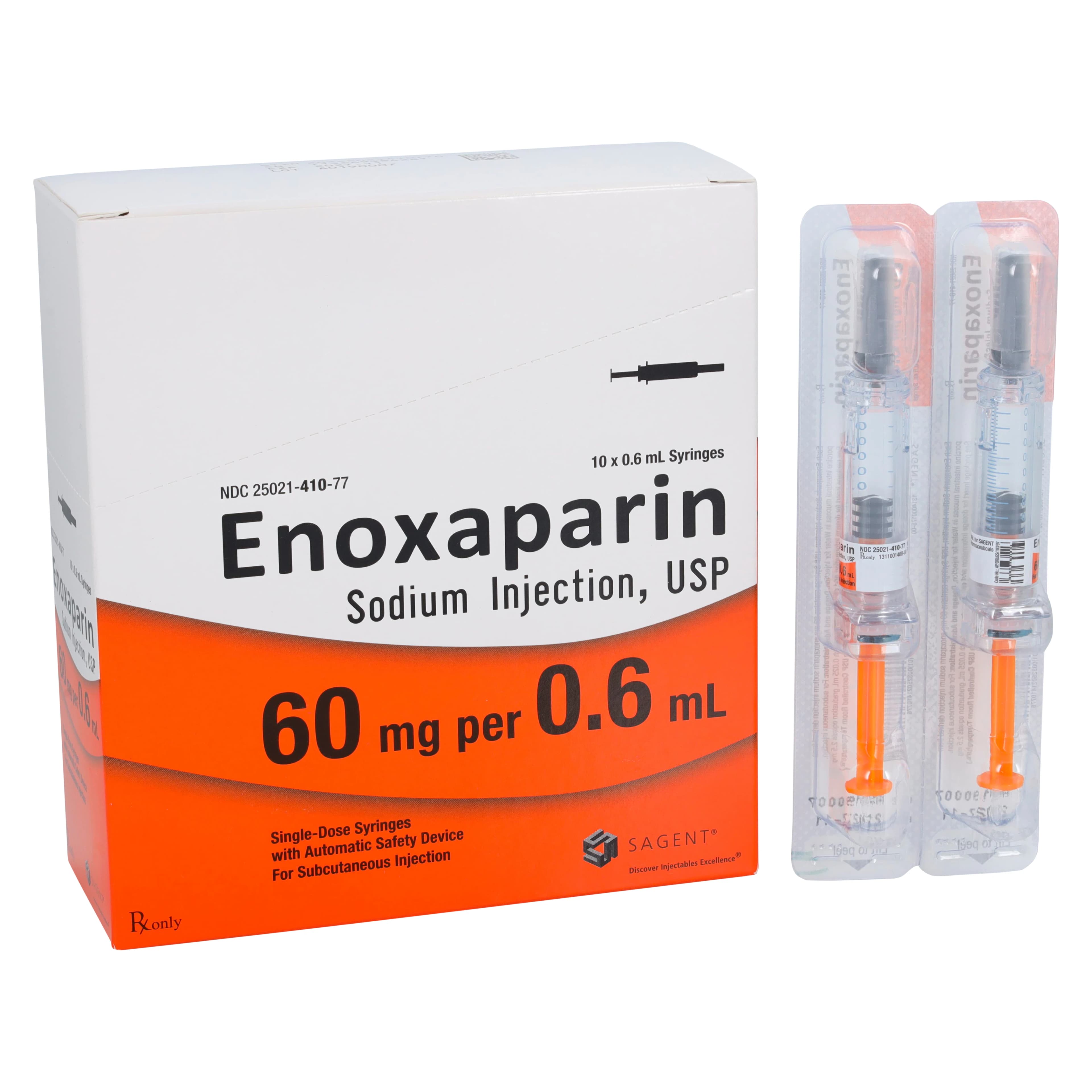 Enoxaparin Sodium Injection 60mg/0.6mL Prefilled Syringe, 10/Package - Enoxaparin Sodium Inj Syringe - Image 1