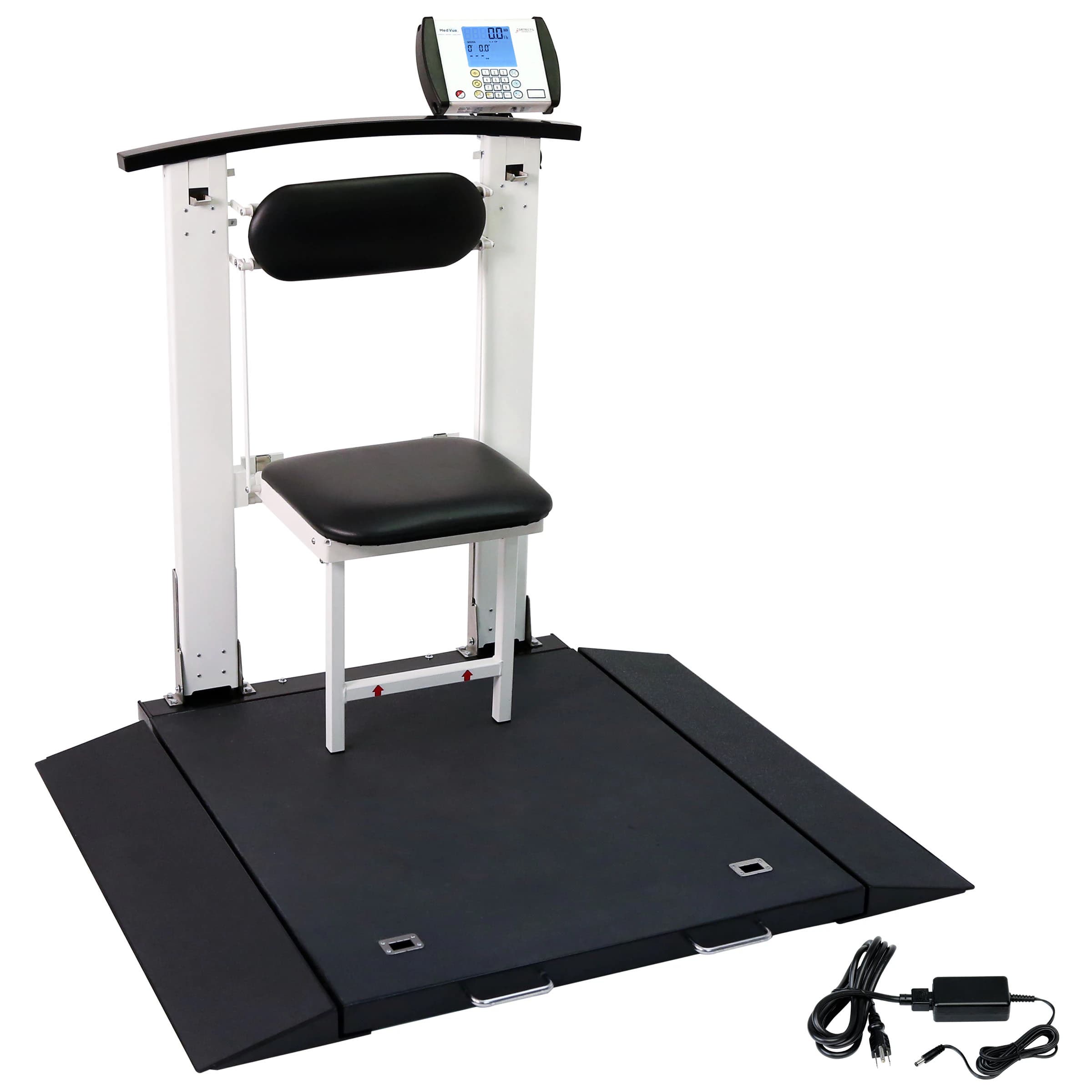 Detecto Portable/Folding Wheelchair Scale, 1000 lb Capacity, Digital with AC Adapter - Scale Wheelchair Port/Fold - Image 1