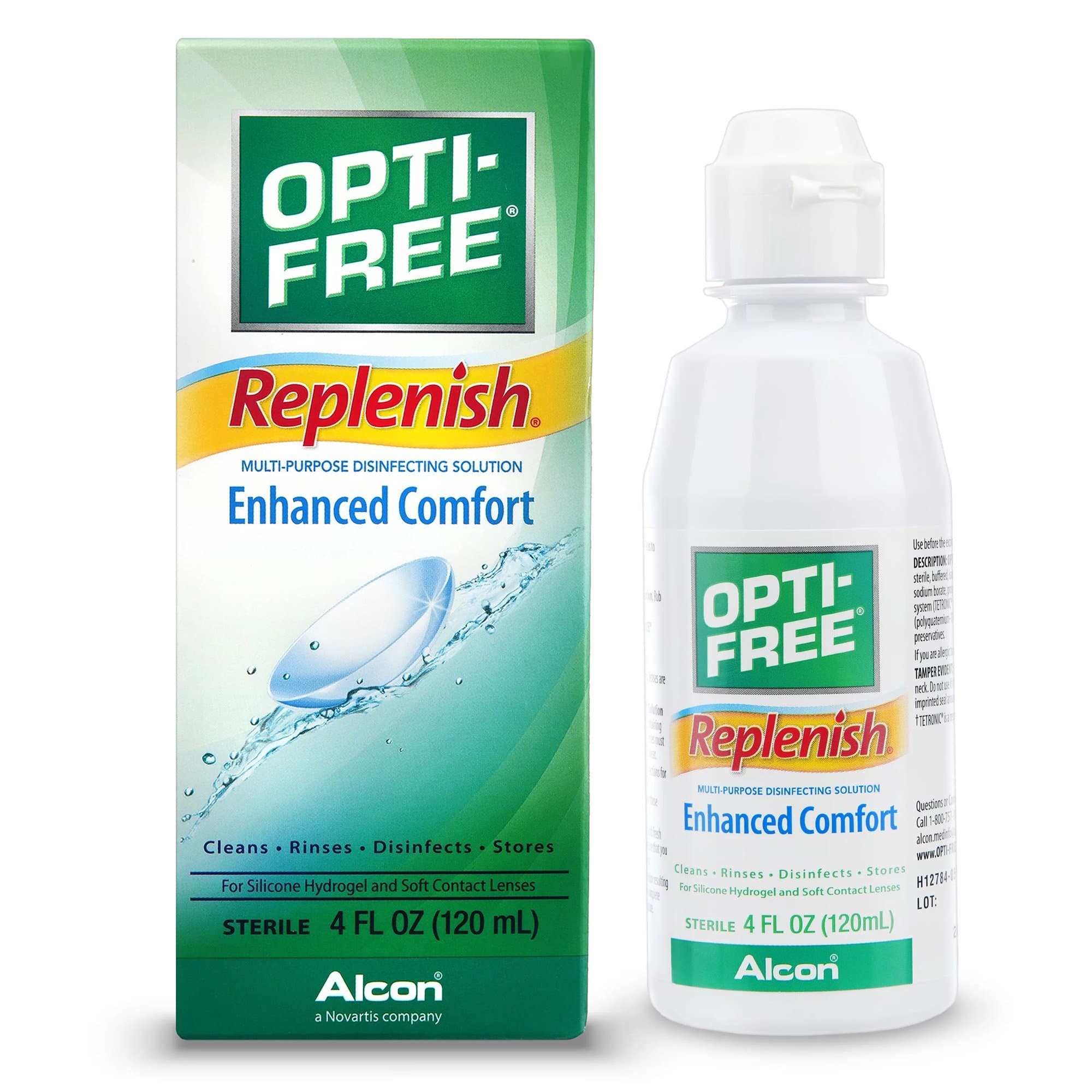 Opti-Free Replenish Multi-Purpose Solution, 4 oz Dropper Bottle, 24/Box - Opti-Free Replenish MP Sol - Image 1