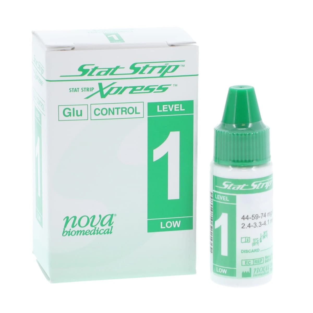 Nova Biomedical StatStrip Glucose Level 1 Control Solution, 1 Each - Control Solution Glucose Lvl 1 - Image 1