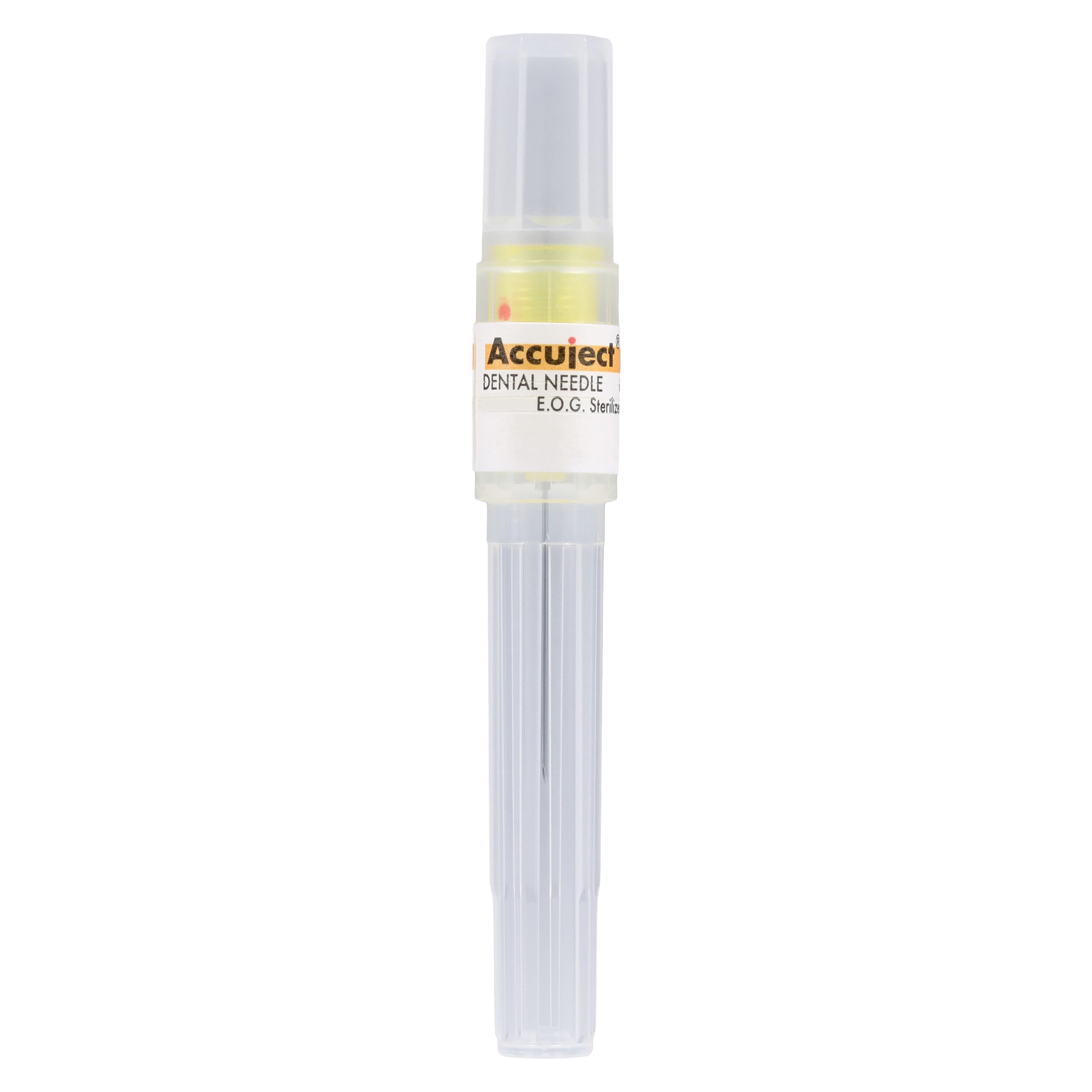Accuject Disposable Dental Needles, Plastic Hub, 27 Gauge, Short (21mm), Yellow, Sterile, 100/Box, 900705 thumbnail 3