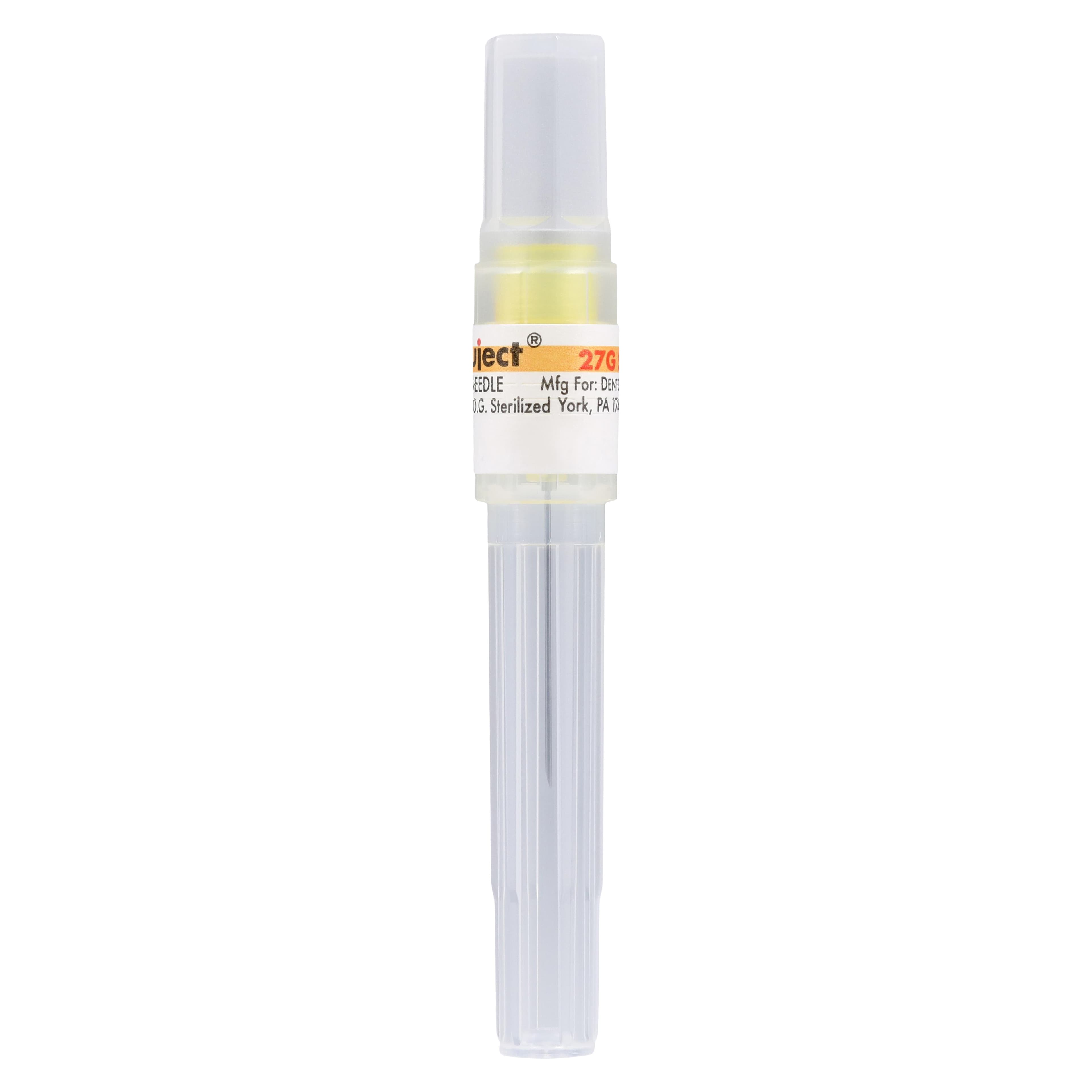 Accuject Disposable Dental Needles, Plastic Hub, 27 Gauge, Short (21mm), Yellow, Sterile, 100/Box, 900705 thumbnail 4