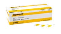 Accuject Disposable Dental Needles, Plastic Hub, 27 Gauge, Short (21mm), Yellow, Sterile, 100/Box, 900705 thumbnail 2