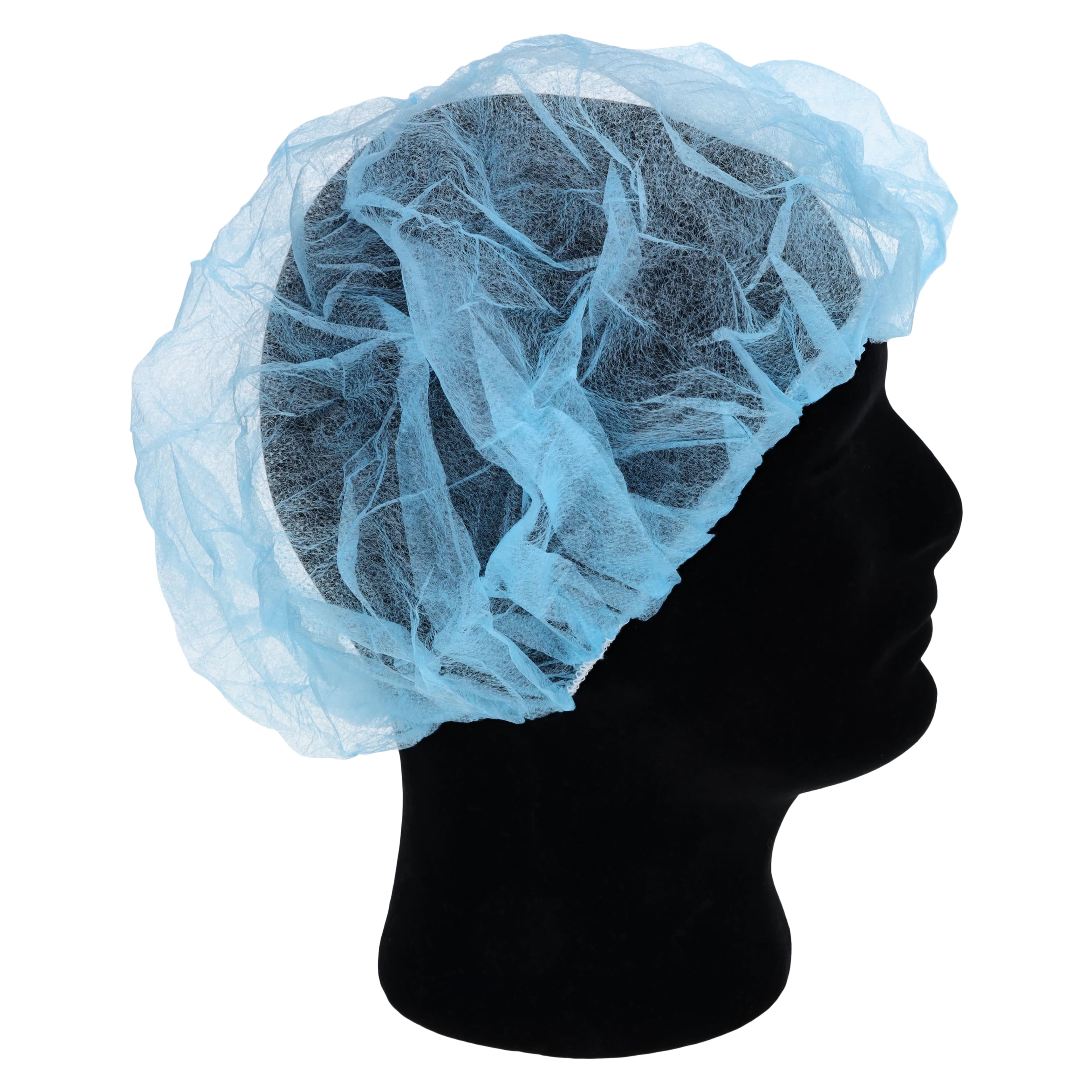 Dukal Bouffant Cap, 24" Diameter, Blue, Spunbond Polypropylene, 100/Box thumbnail 2