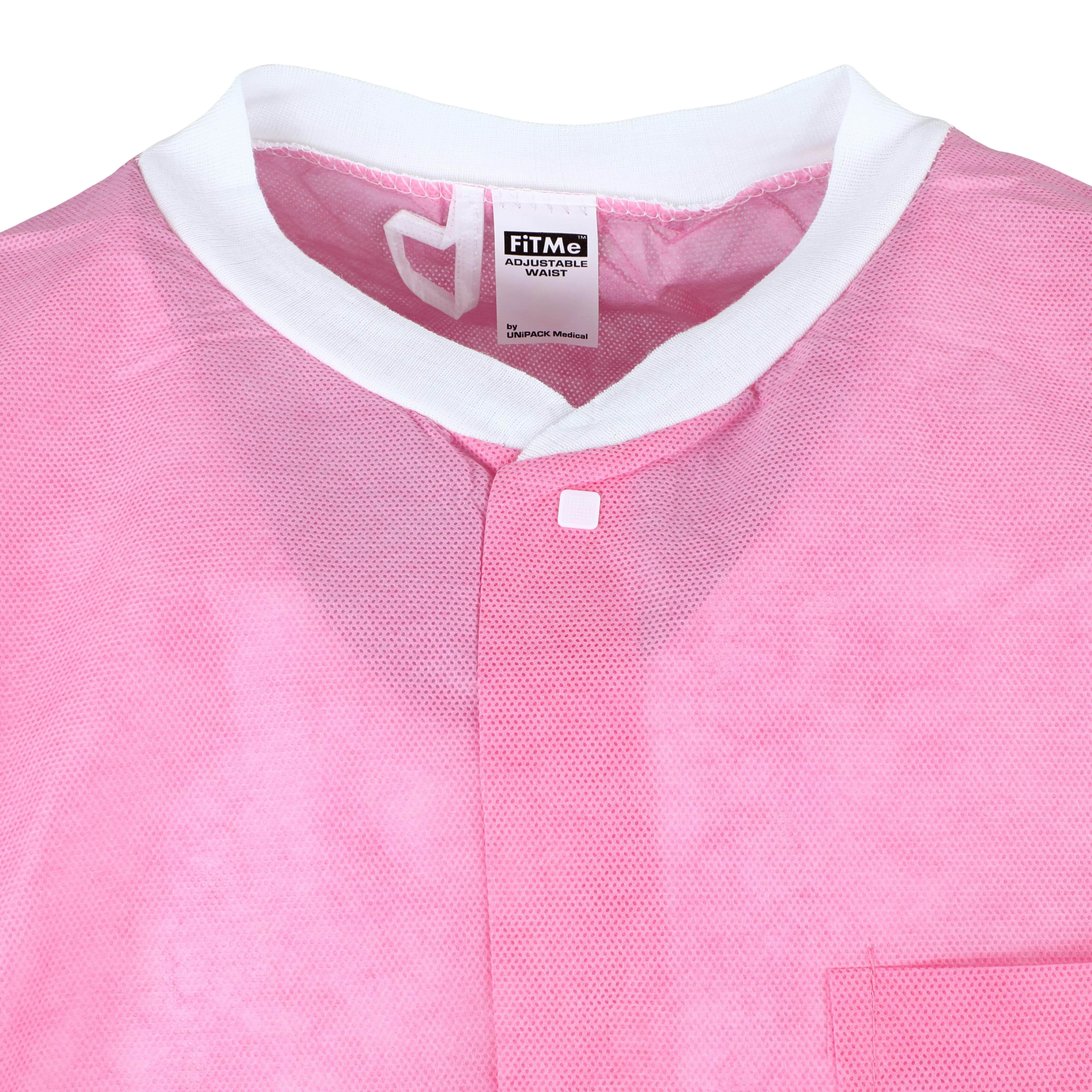 Dukal FitMe Lab Coat, Raspberry Pink, X-Large, 10/Pack, UGC-6609-XL thumbnail 6