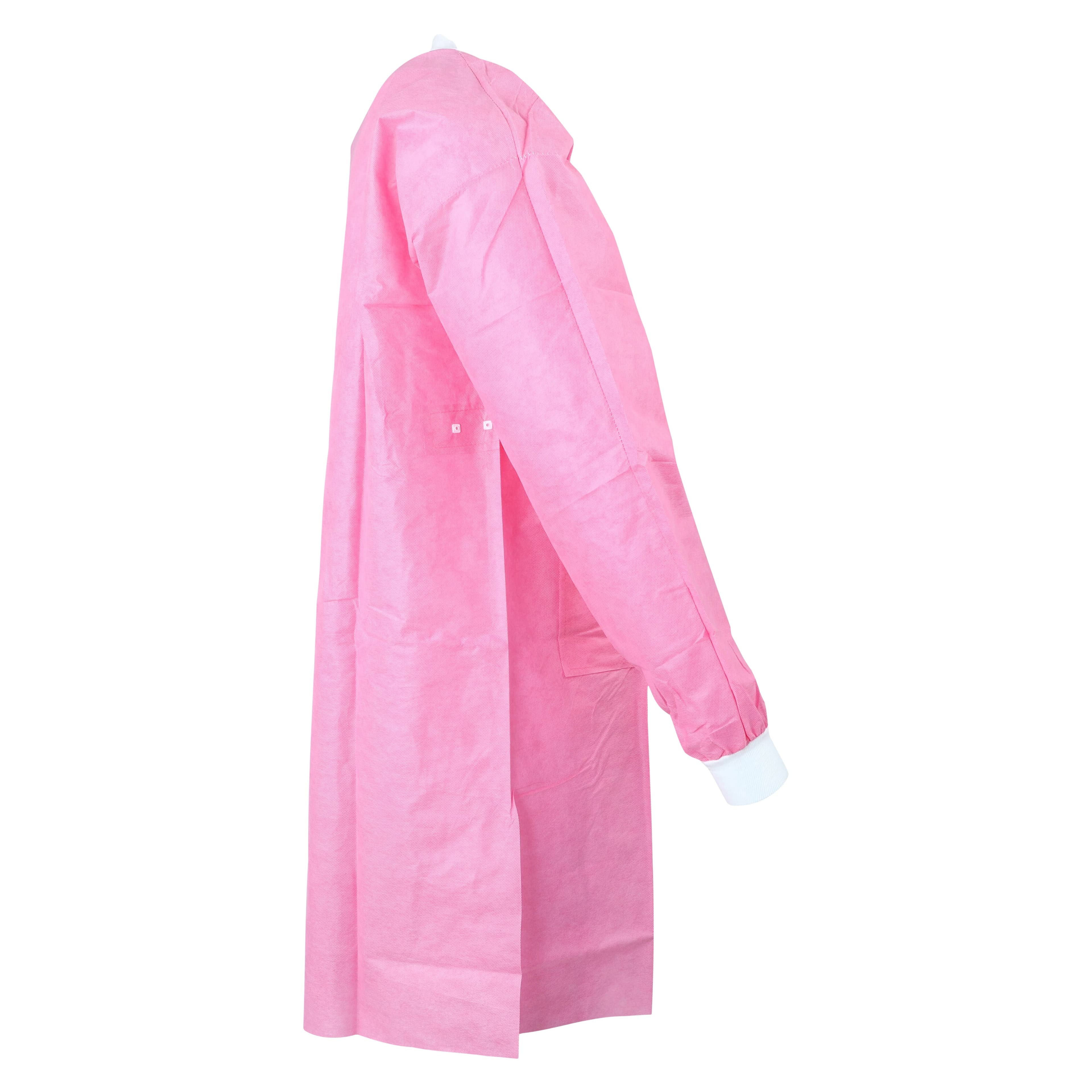 Dukal FitMe Lab Coat, Raspberry Pink, X-Large, 10/Pack, UGC-6609-XL thumbnail 3
