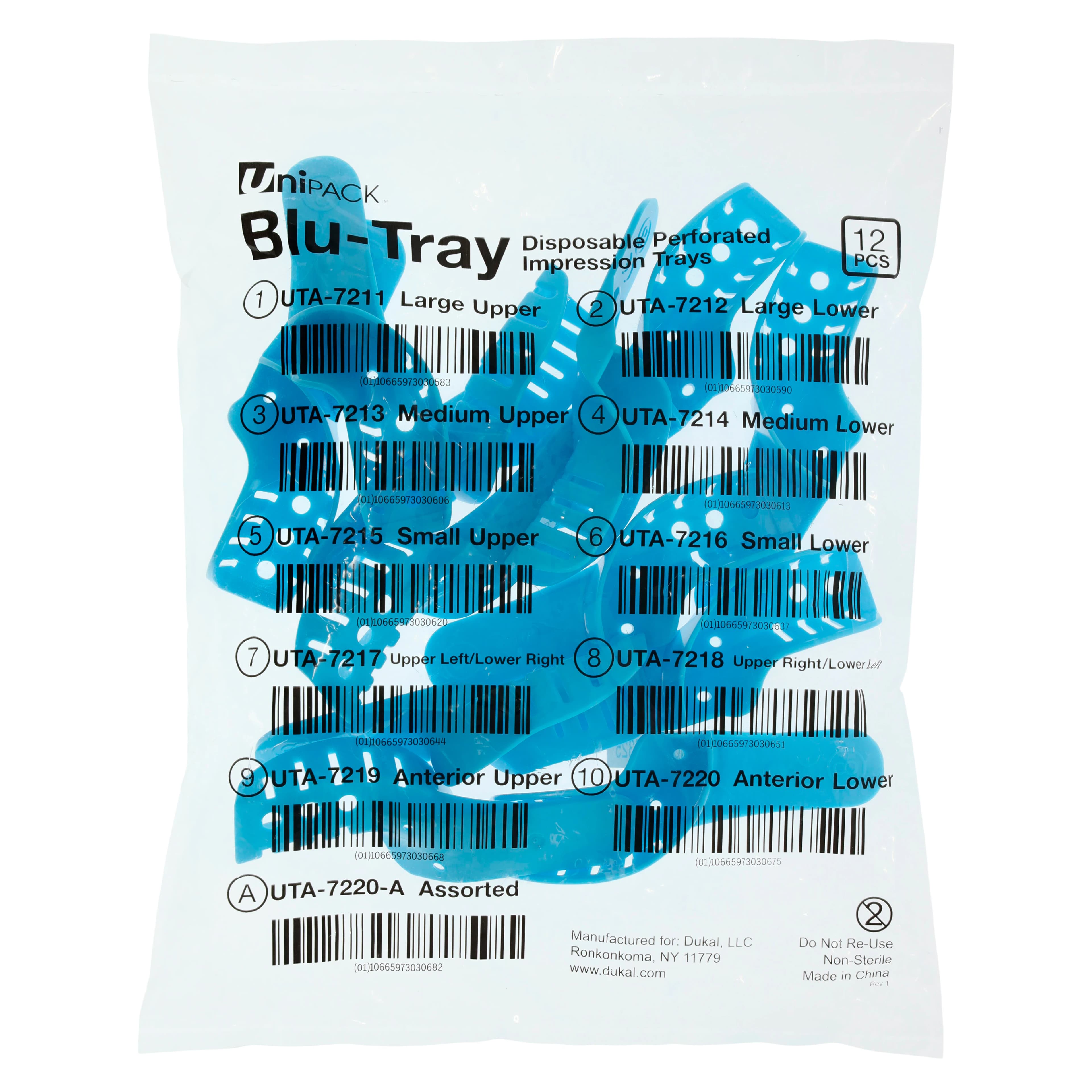 Unipack Medical Impression Tray Perfo Quad, 12/Bag thumbnail 3