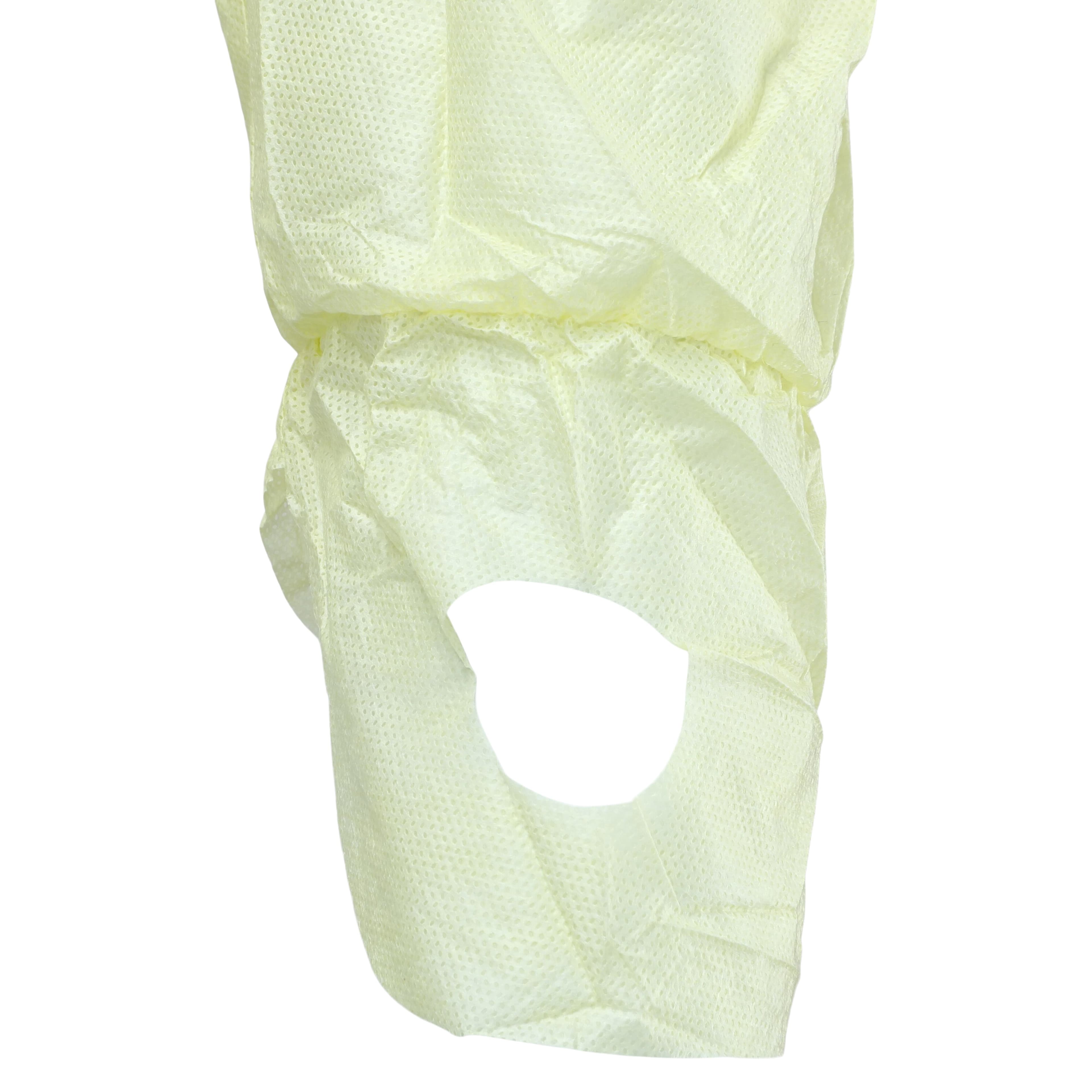 Dukal AAMI Isolation Gown, Level 2, Yellow, Over-the-Head, Elastic Wrist with Thumb Loop, 10/Pk thumbnail 4