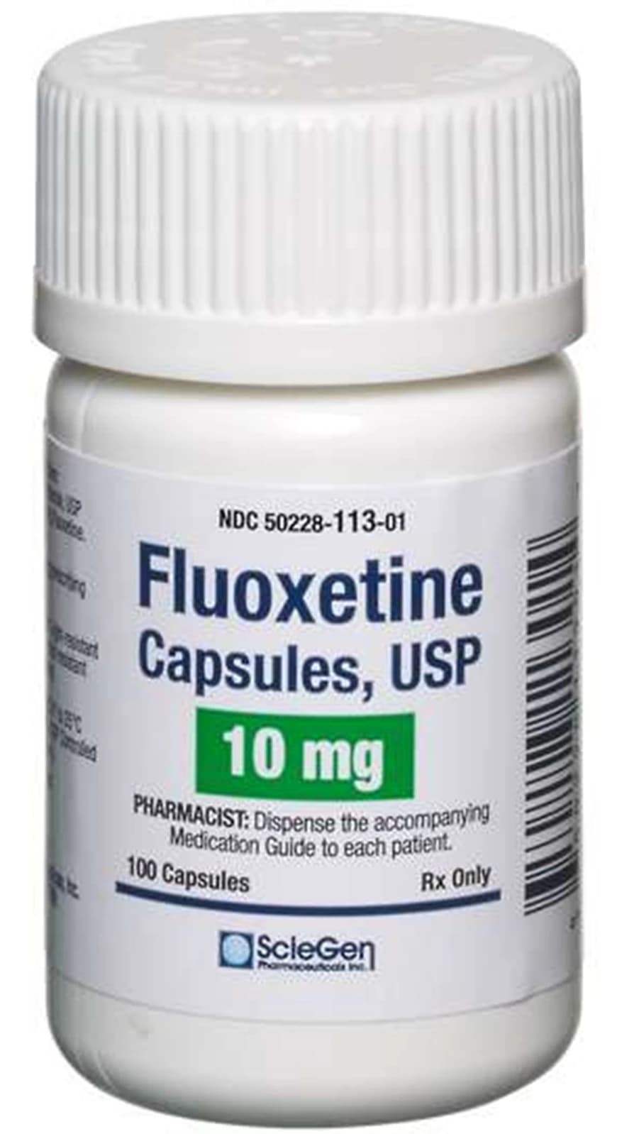 Fluoxetine HCl Capsules, 10mg, 100/Bottle, Sciegen Pharmaceuticals - Fluoxetine HCl Capsules - Image 1