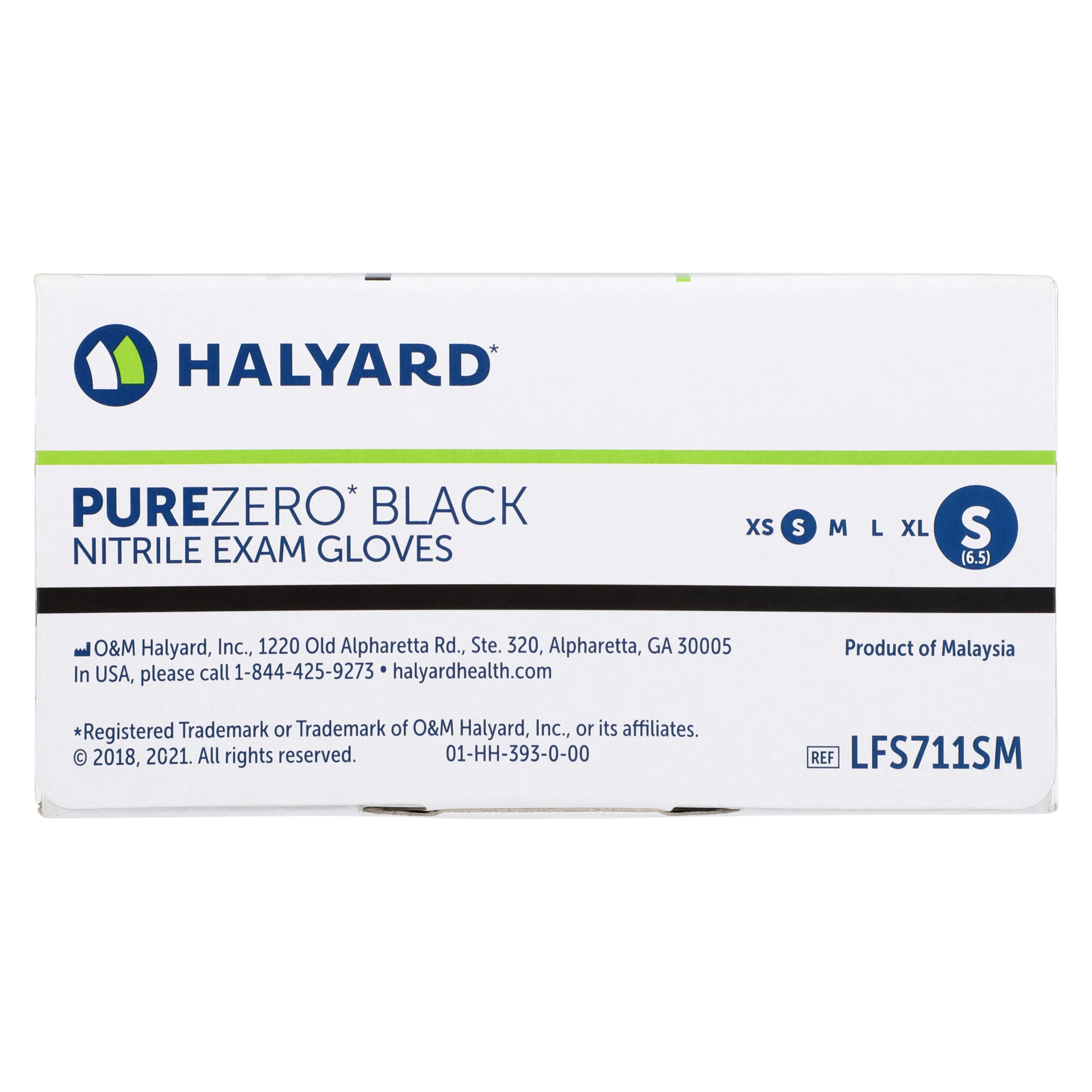 Purezero Nitrile Exam Gloves, Small, Black, Non-Sterile, 100/Box thumbnail 5