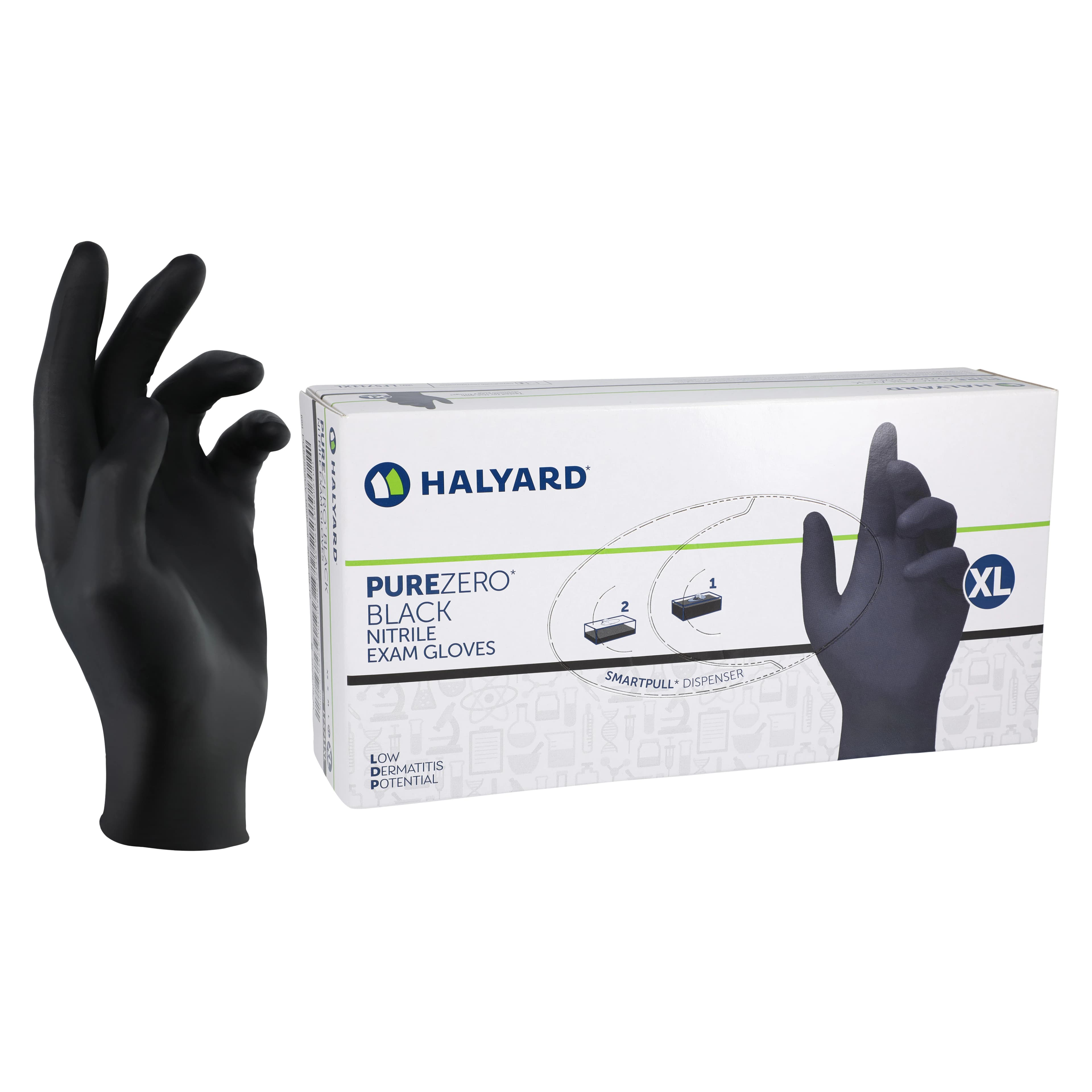 Purezero Nitrile Exam Gloves, X-Large, Black, Non-Sterile, 90/Box - Purezero Black Nitrile Gloves - Image 1