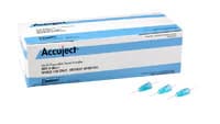 Accuject Disposable Dental Needles, Plastic Hub, 30 Gauge, Extra Short (12mm), Blue, Sterile, 100/Box, 901005 thumbnail 2
