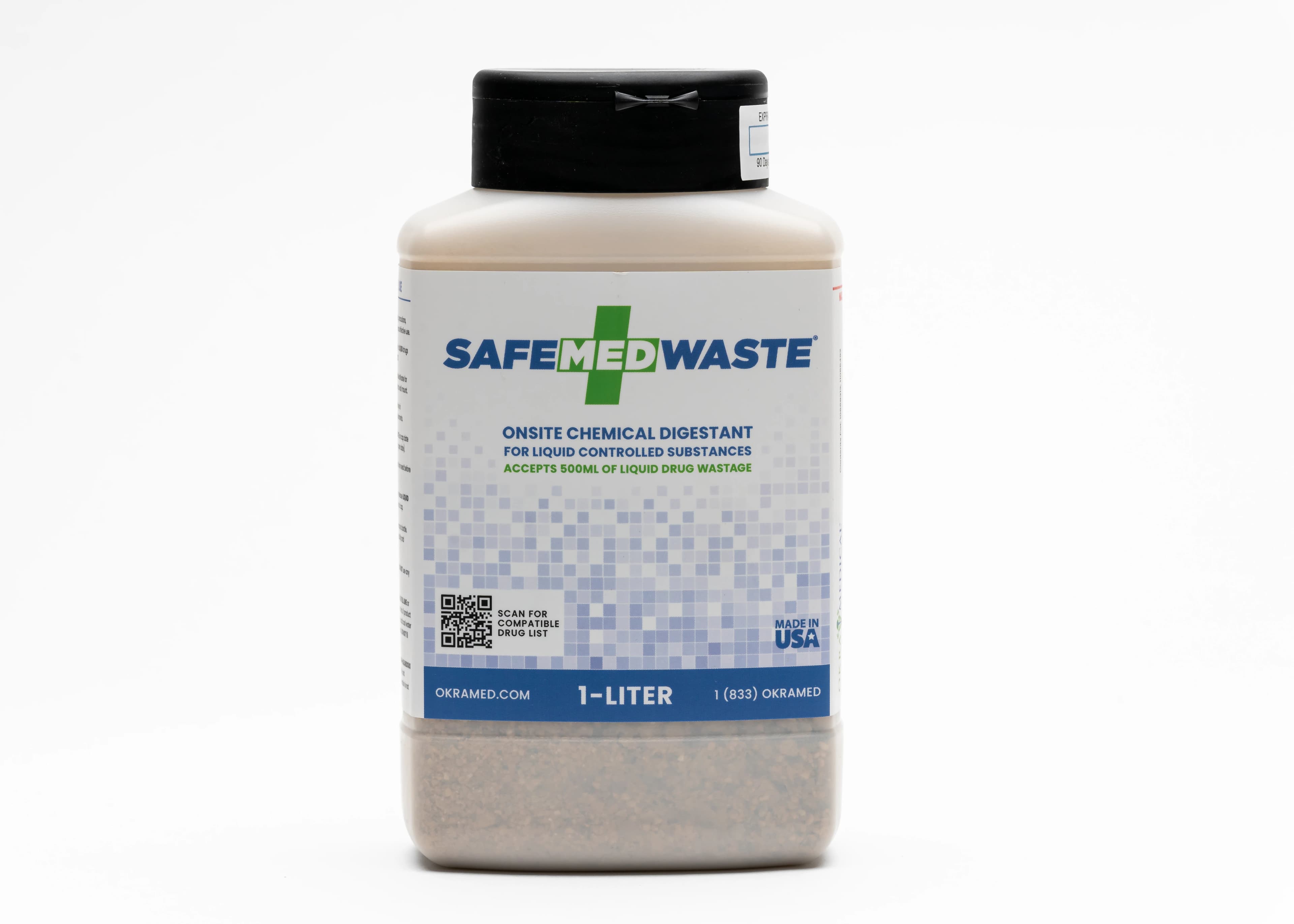 SafeMedWaste Drug Disposal 1-Liter Liquid Bottle, 8/Case - SMW 1-Liter for Medicatio Disp - Image 1