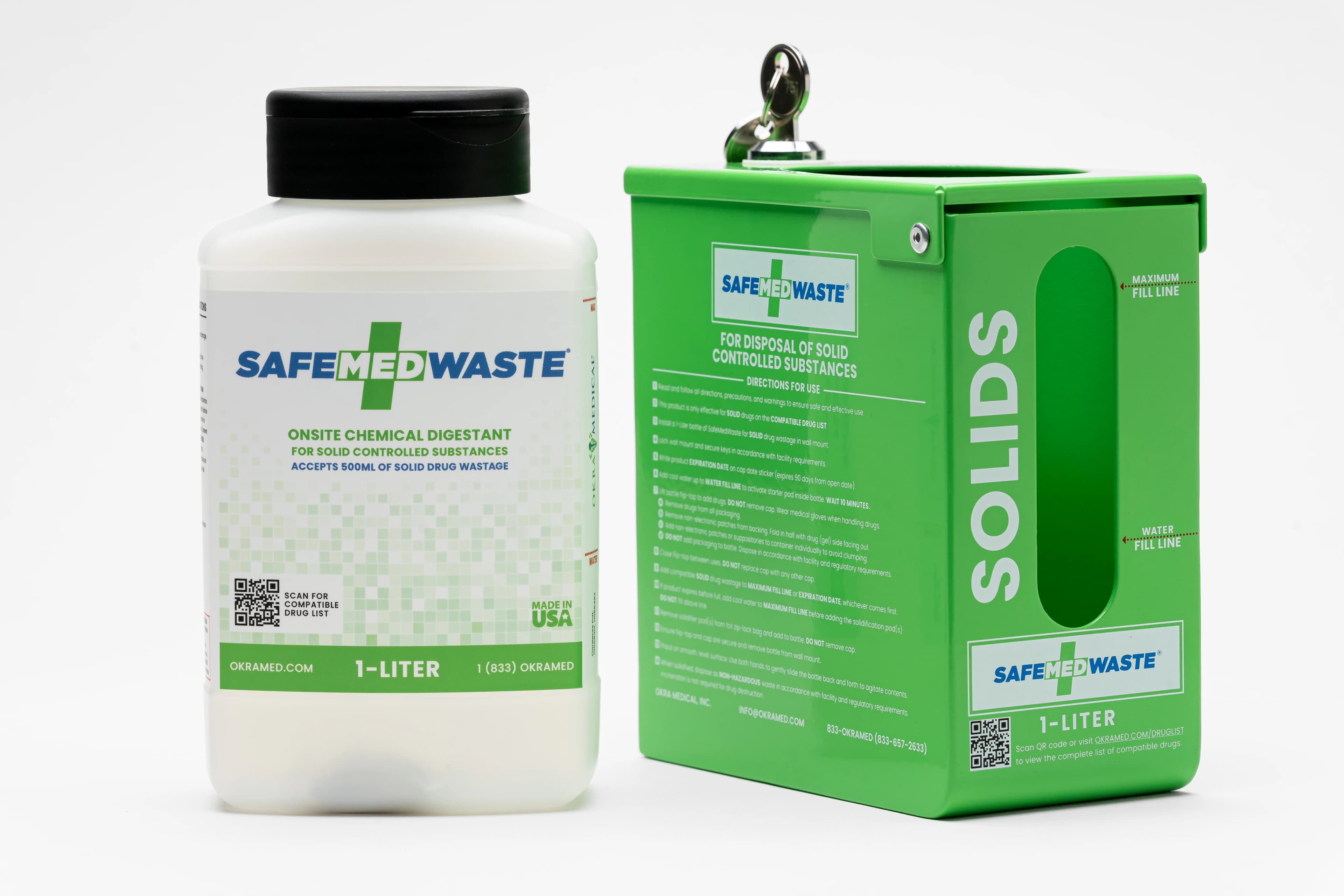 SafeMedWaste Wall Mount 1-Liter Solid Waste Disposal Container - SMW Wall Mount 1-Liter Solid - Image 1