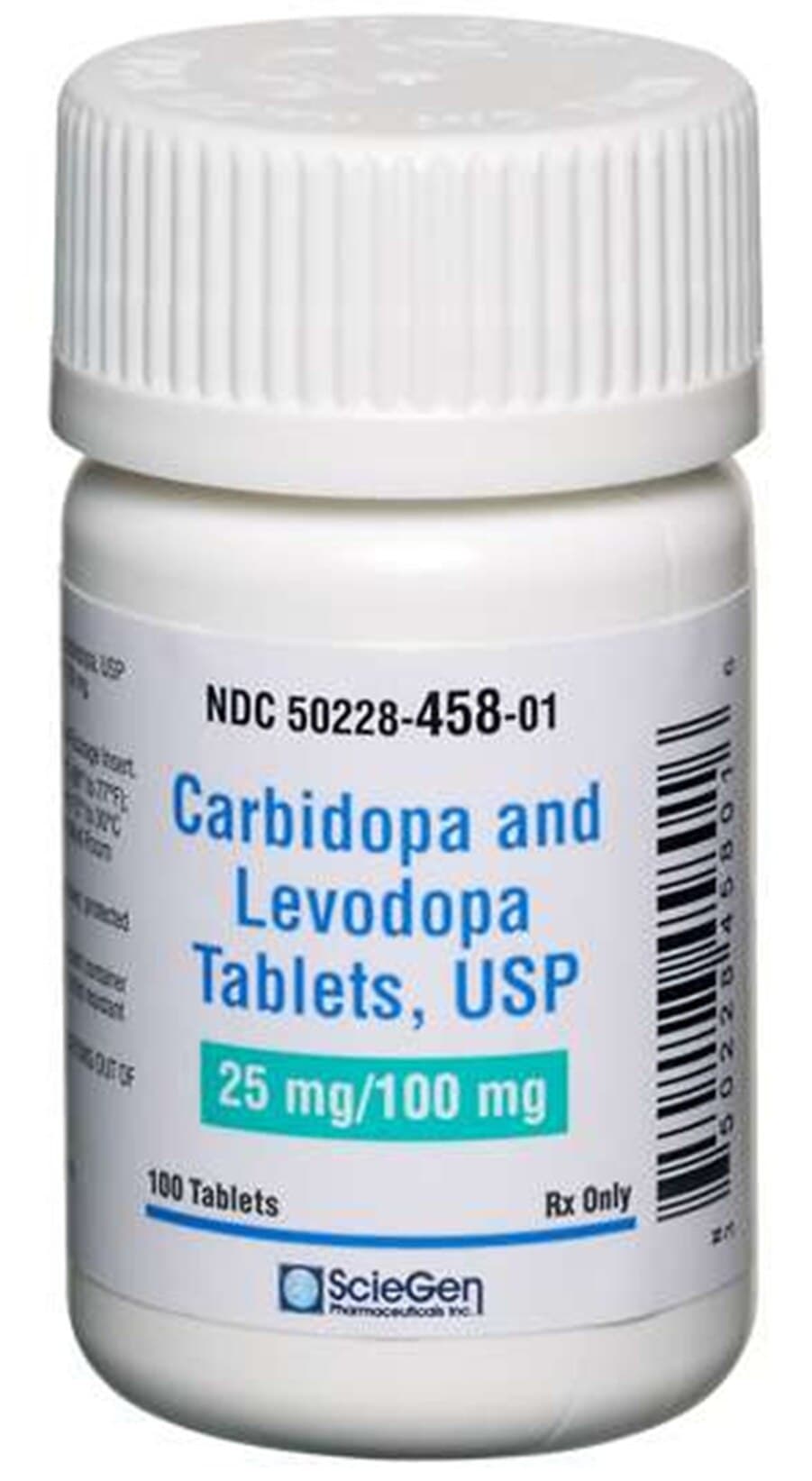 Carbidopa/Levodopa Tablets 25/100mg, Bottle of 100, Sciegen Pharmaceuticals thumbnail 2
