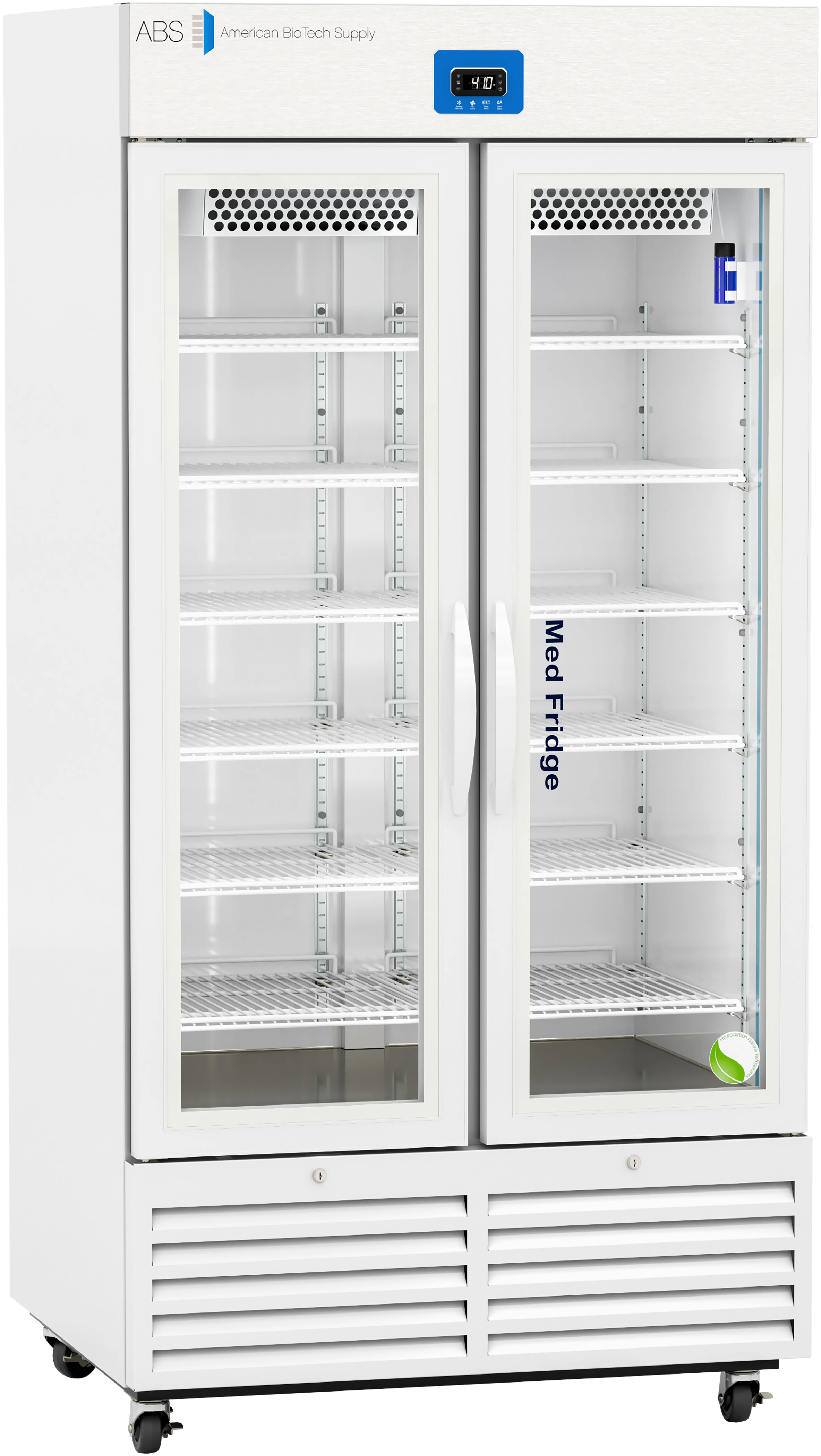 Premier Pharmacy Refrigerator, 36 Cu Ft, 2 Glass Doors, Self-Closing, 2 to 8C/36-46F, Cycle Defrost - Premier Pharm Refrig Glass Dr - Image 1