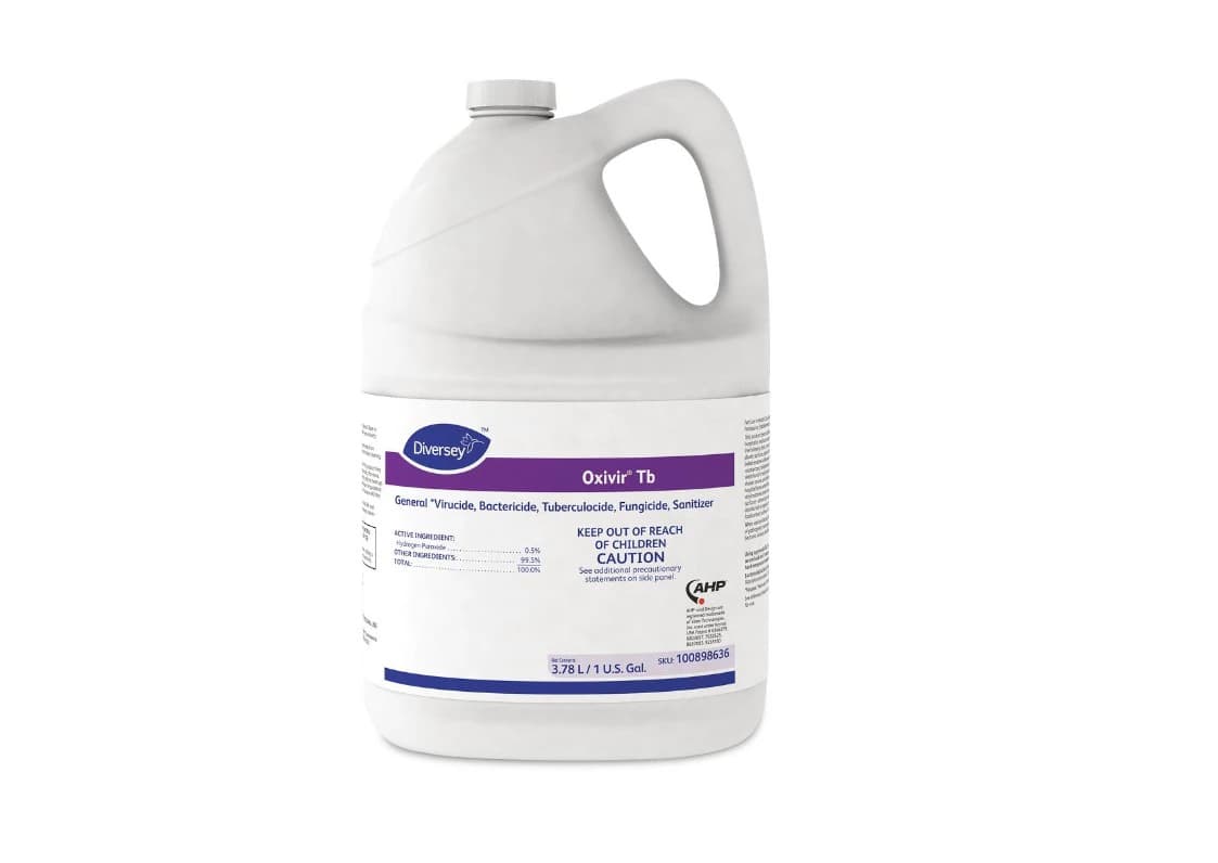 Diversey Oxivir TB Ready-to-Use Disinfectant Cleaner, 1 Gallon Bottle, 4/Case - Disinfectant Oxivir Tb Clear - Image 1