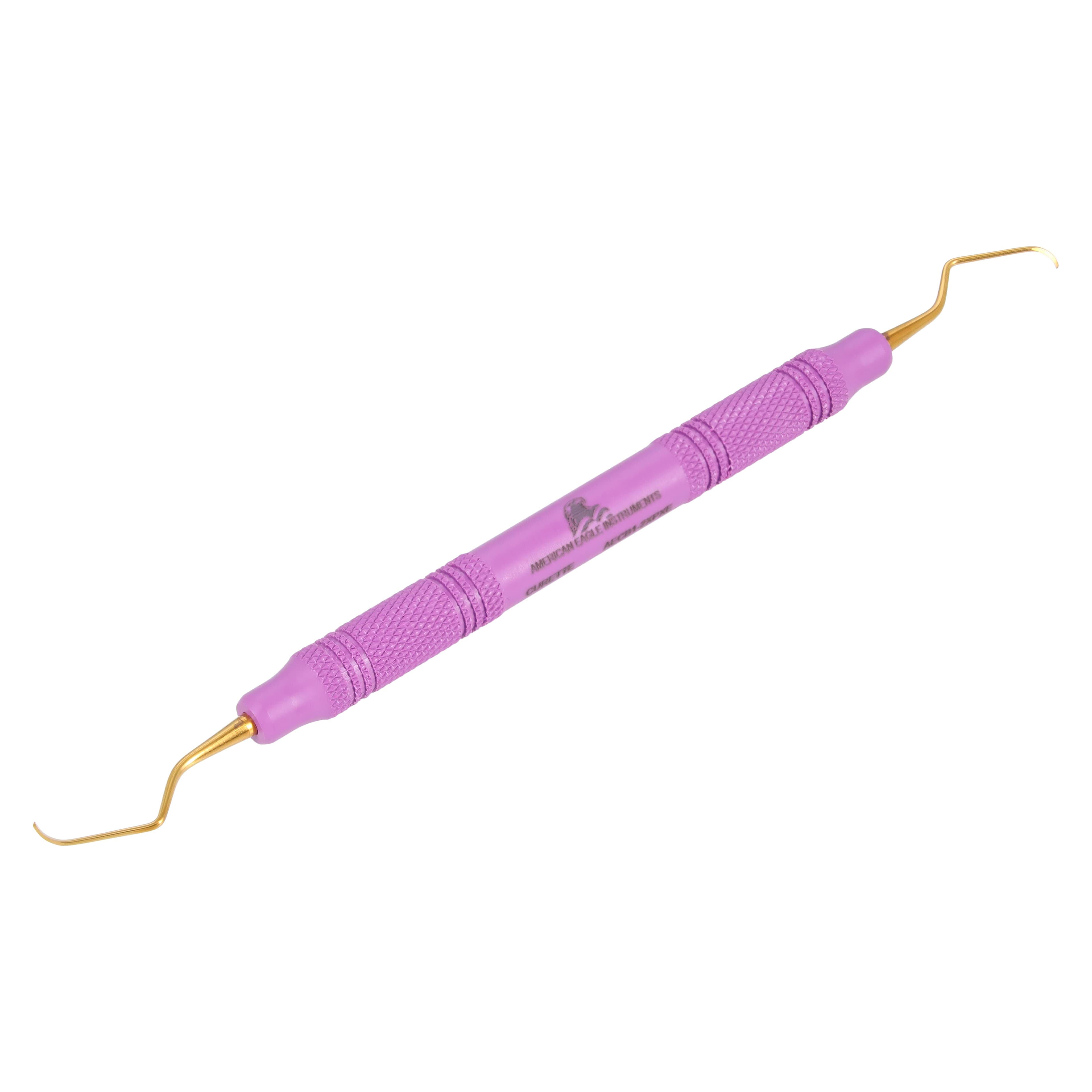XP SQUARED Technology Universal Curette Barnhart #1/2, Narrow Blade, EagleLite Resin Handle, Purple, Double End, AECB1-2XPX thumbnail 2