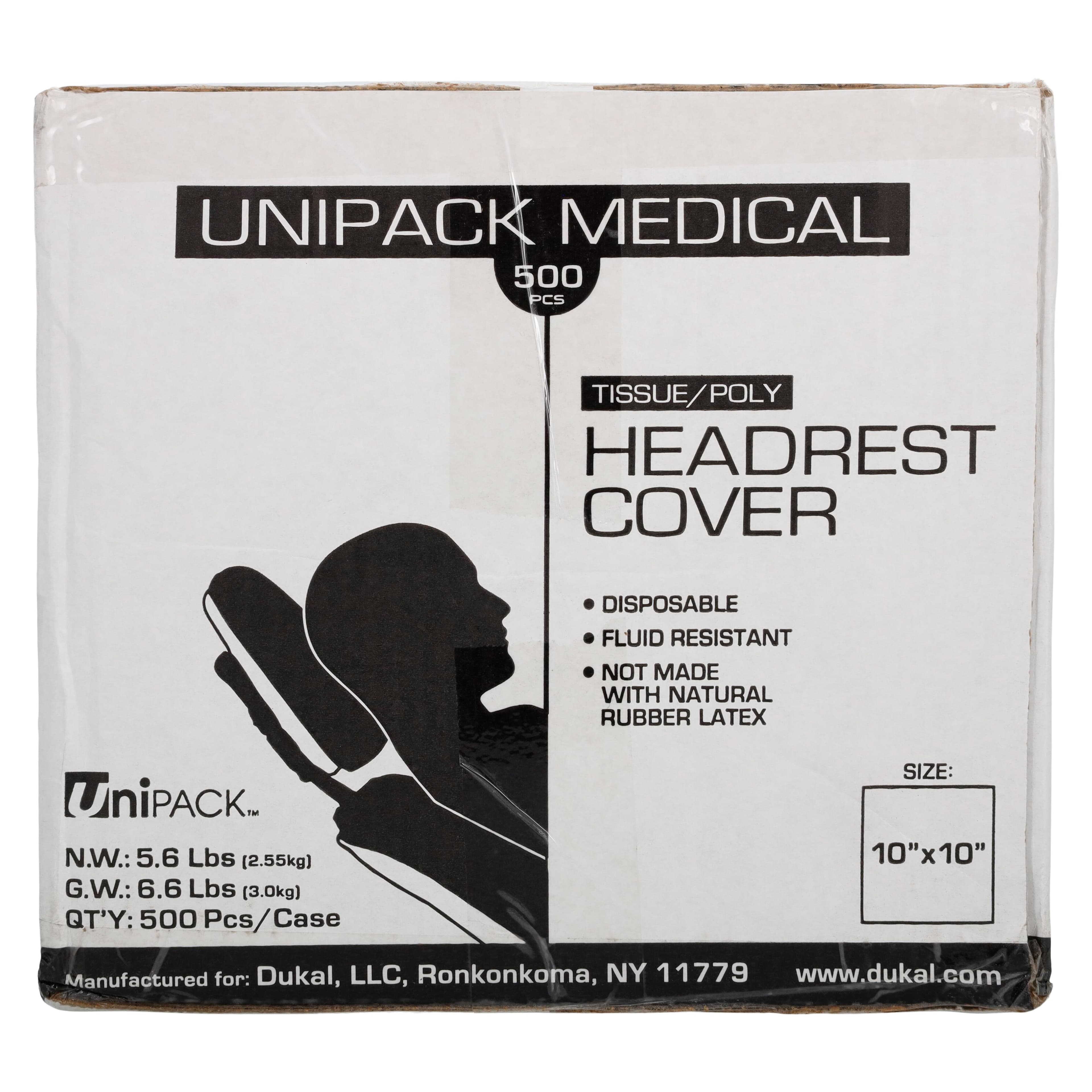 UNiPACK Headrest Covers, Paper/Poly, 10" x 10", White, Non-Sterile, 500/Case thumbnail 3
