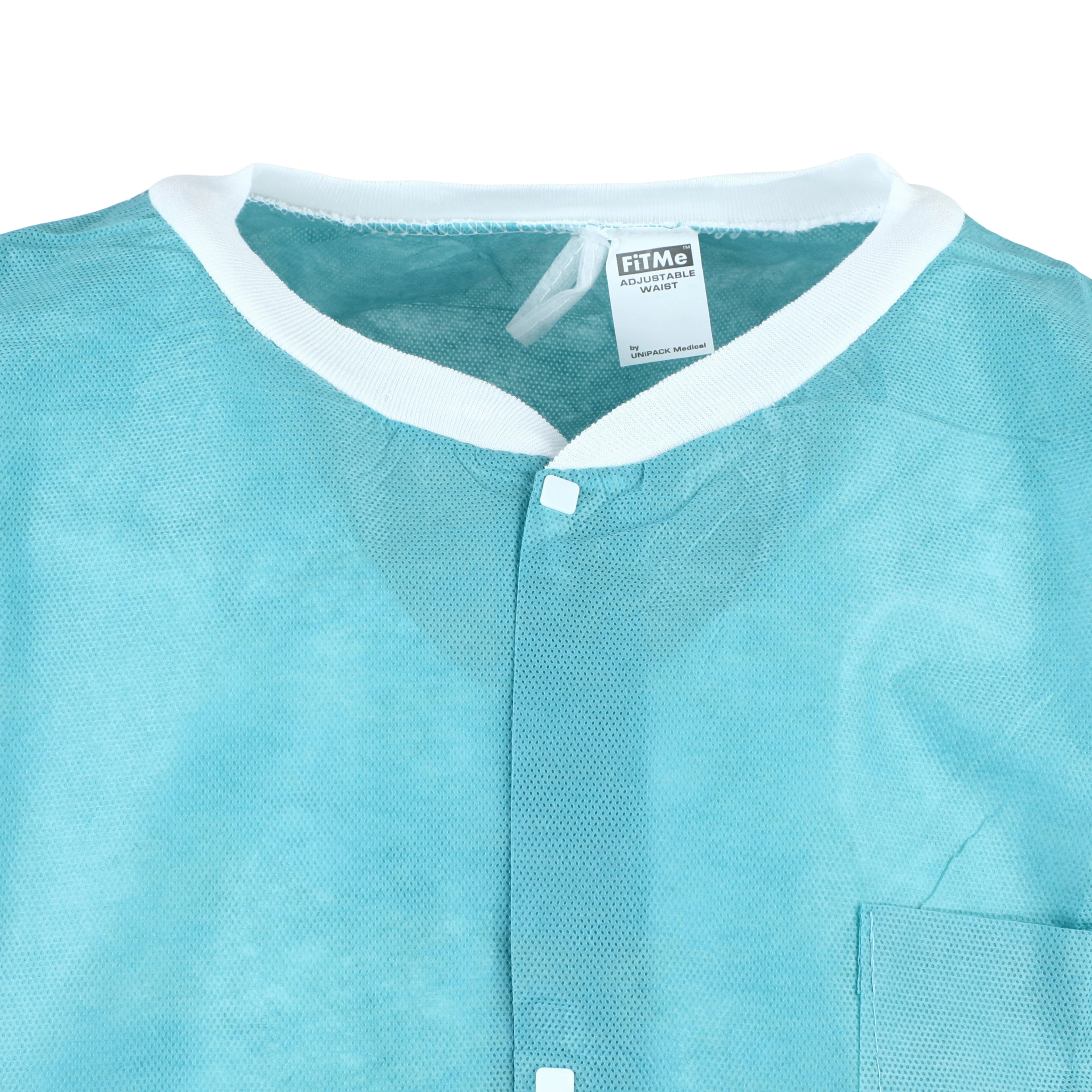 Dukal FitMe Lab Coat, Teal/Green, XX-Large, 10/Pack, UGC-6605-XXL thumbnail 6