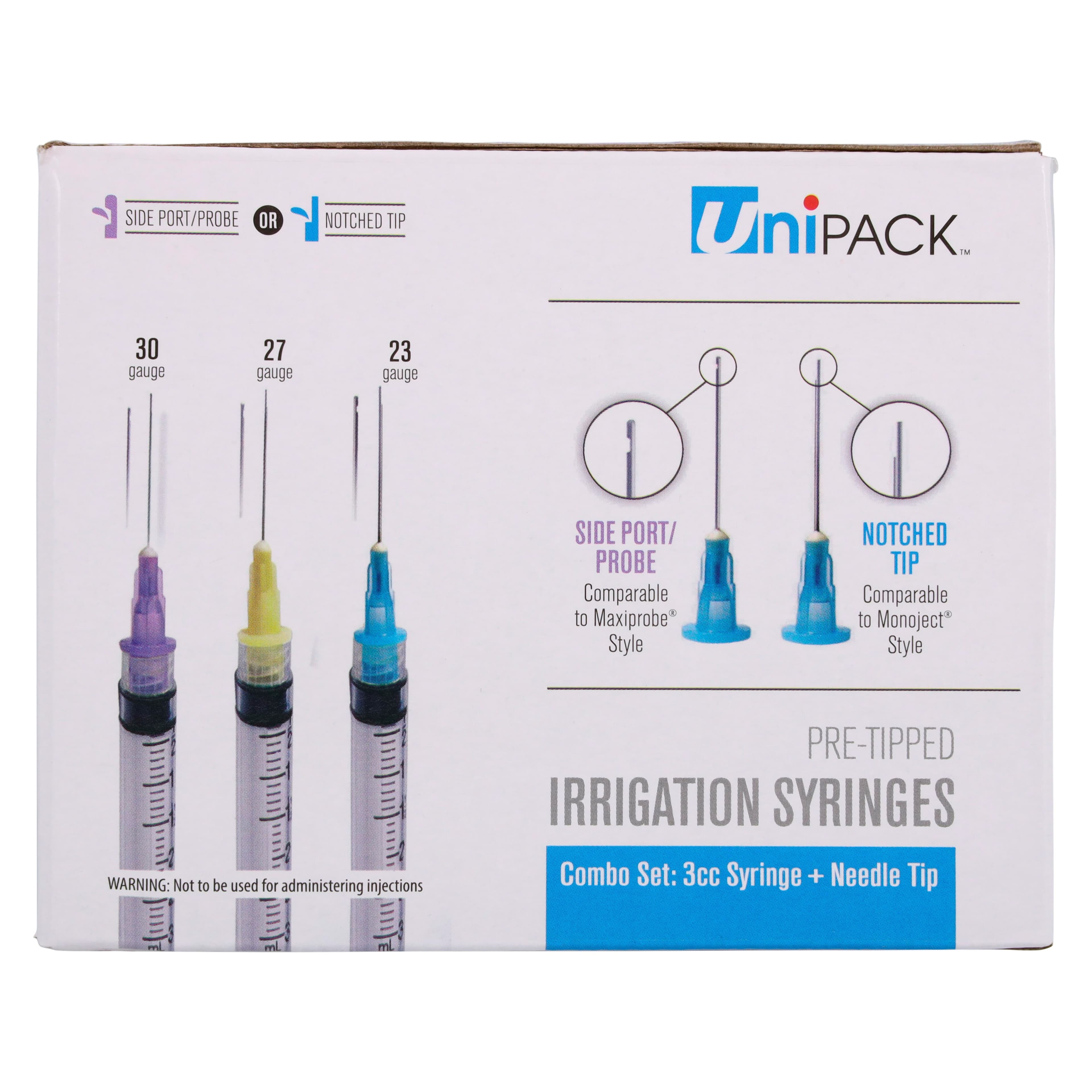 UNiPACK Irrigation Syringe Combo, 3cc, 30 Gauge Luer Lock Side Port/Probe Needle, Purple, Non-Sterile, 100/Box, URN-55103-30 thumbnail 8