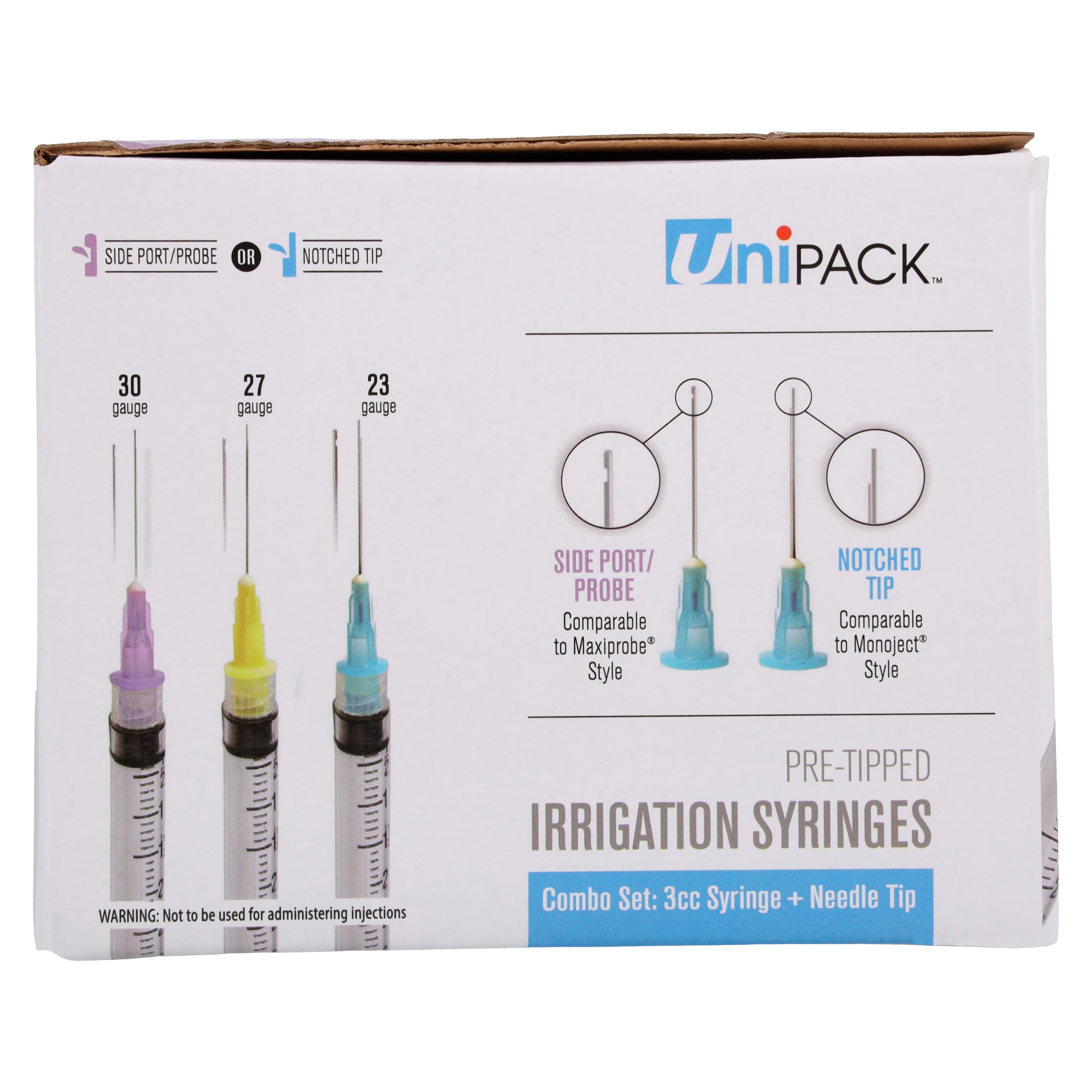 UNiPACK Irrigation Syringe Combo, 30 Gauge Luer Lock, Purple, Notched Needle Tip, 3cc, 100/Box thumbnail 8