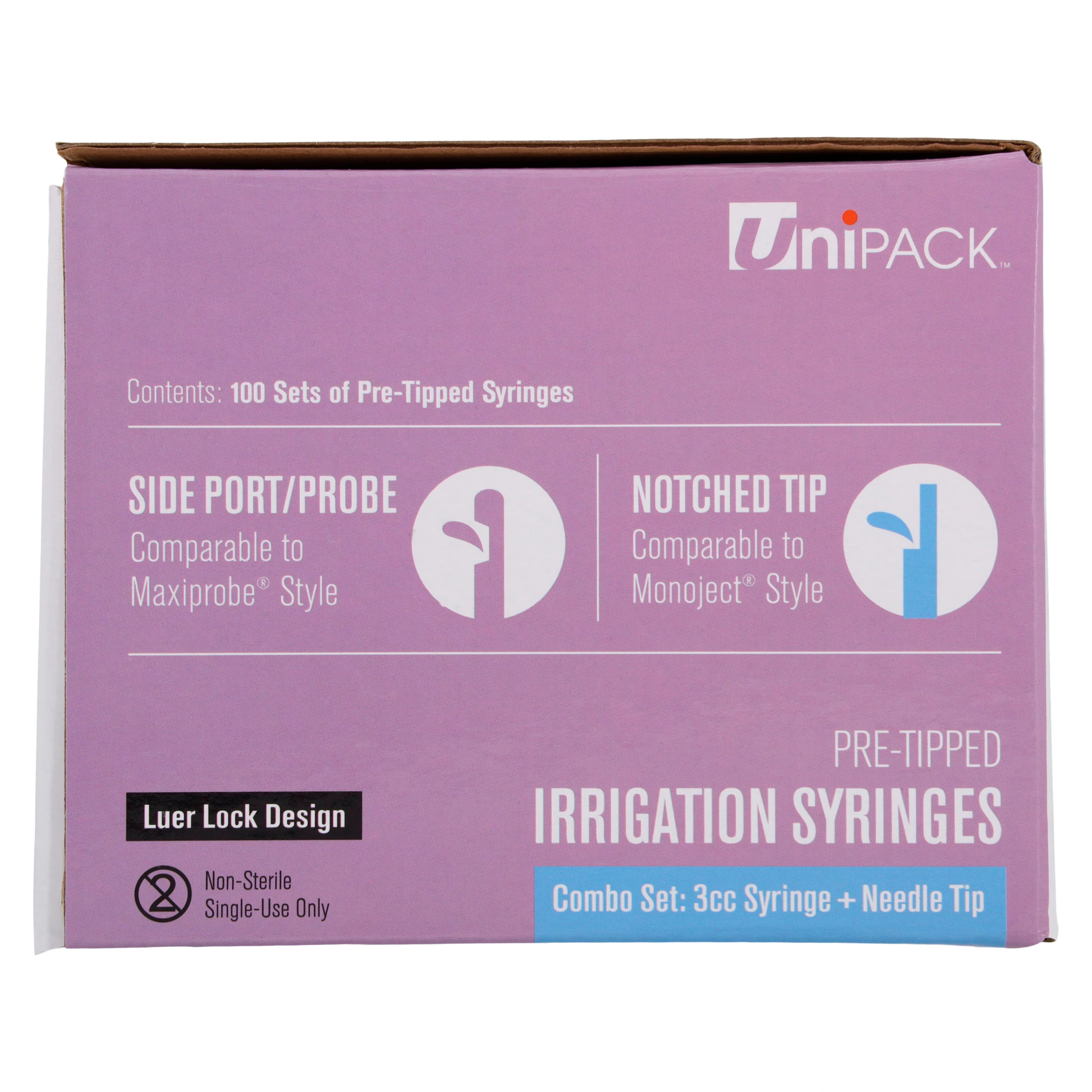 UNiPACK Irrigation Syringe Combo, 30 Gauge Luer Lock, Purple, Notched Needle Tip, 3cc, 100/Box thumbnail 9