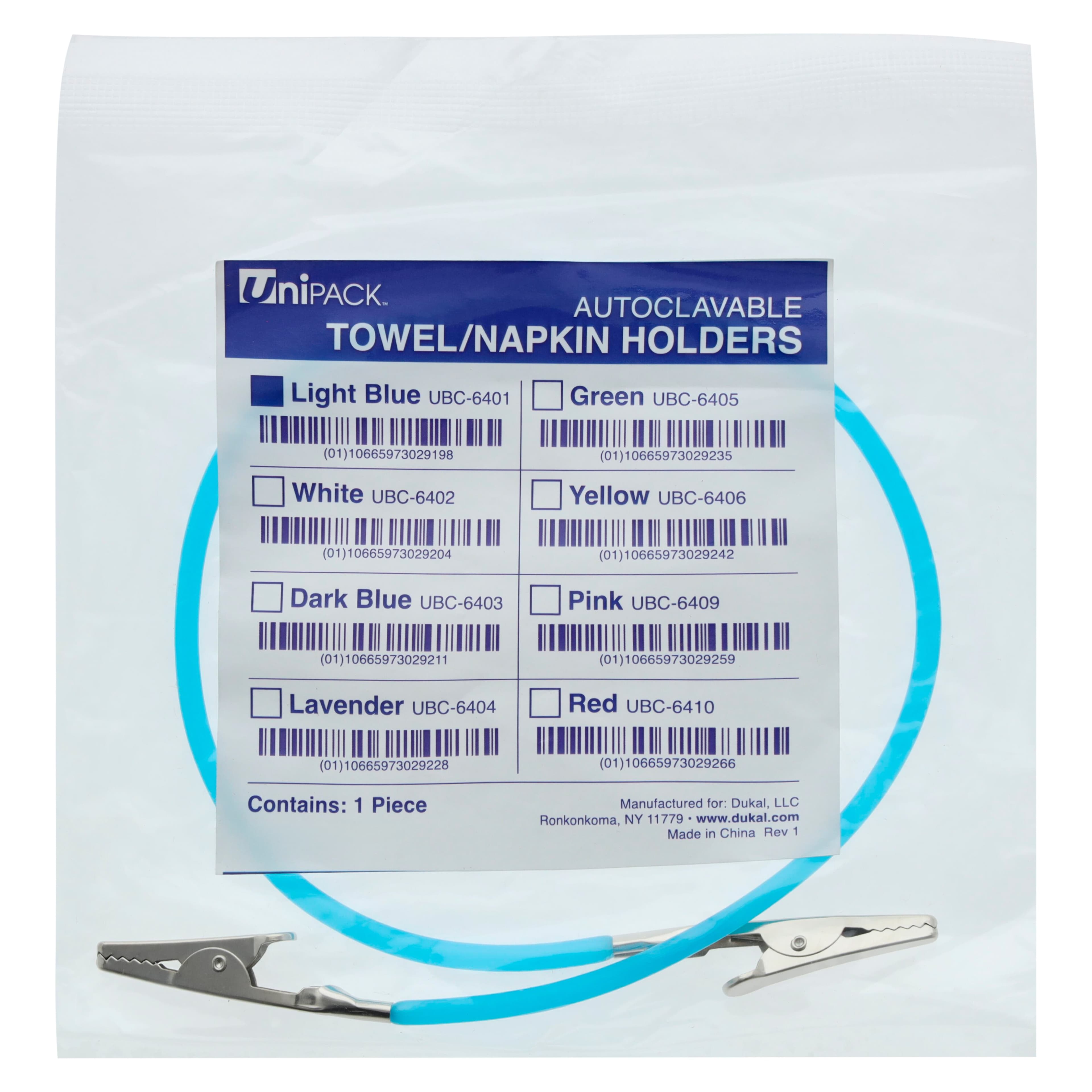 Dukal Non-Chill Bib Clips, Autoclavable, Light Blue, 1/Pack, UBC-6401 thumbnail 3