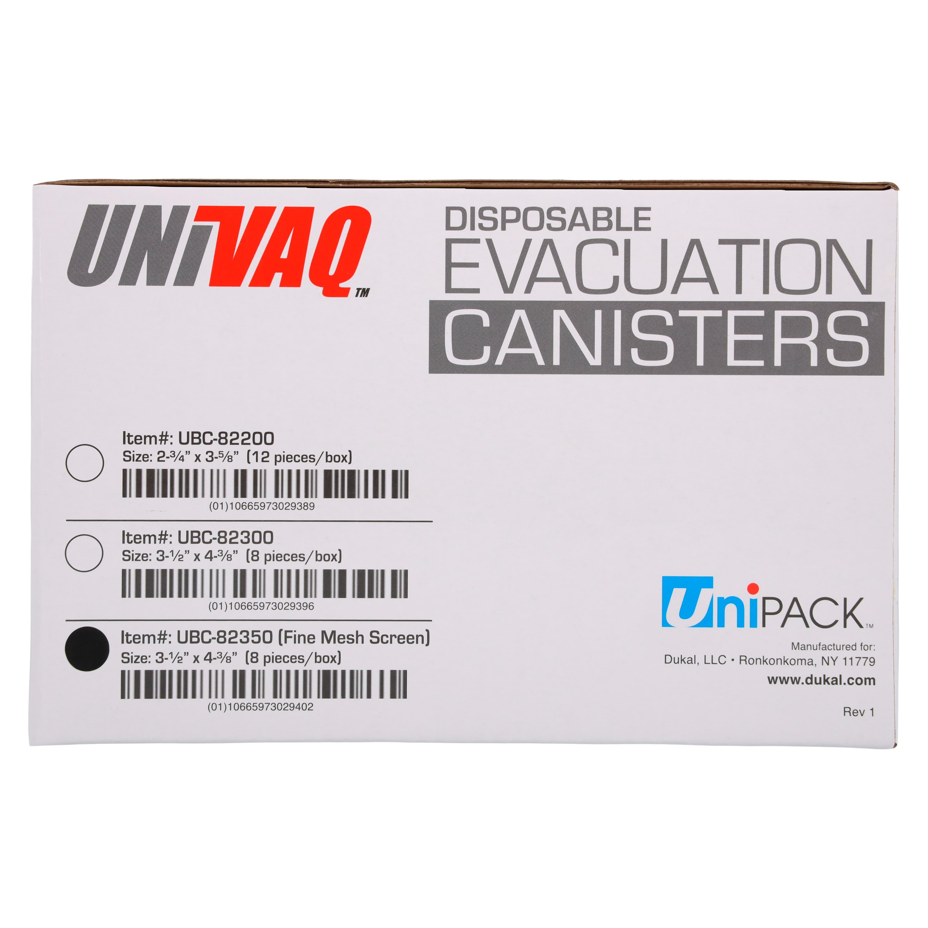 Unipack Evac Canister 82350 with Mesh, 3-1/2 in x 4-3/8 in, 8/Box thumbnail 6