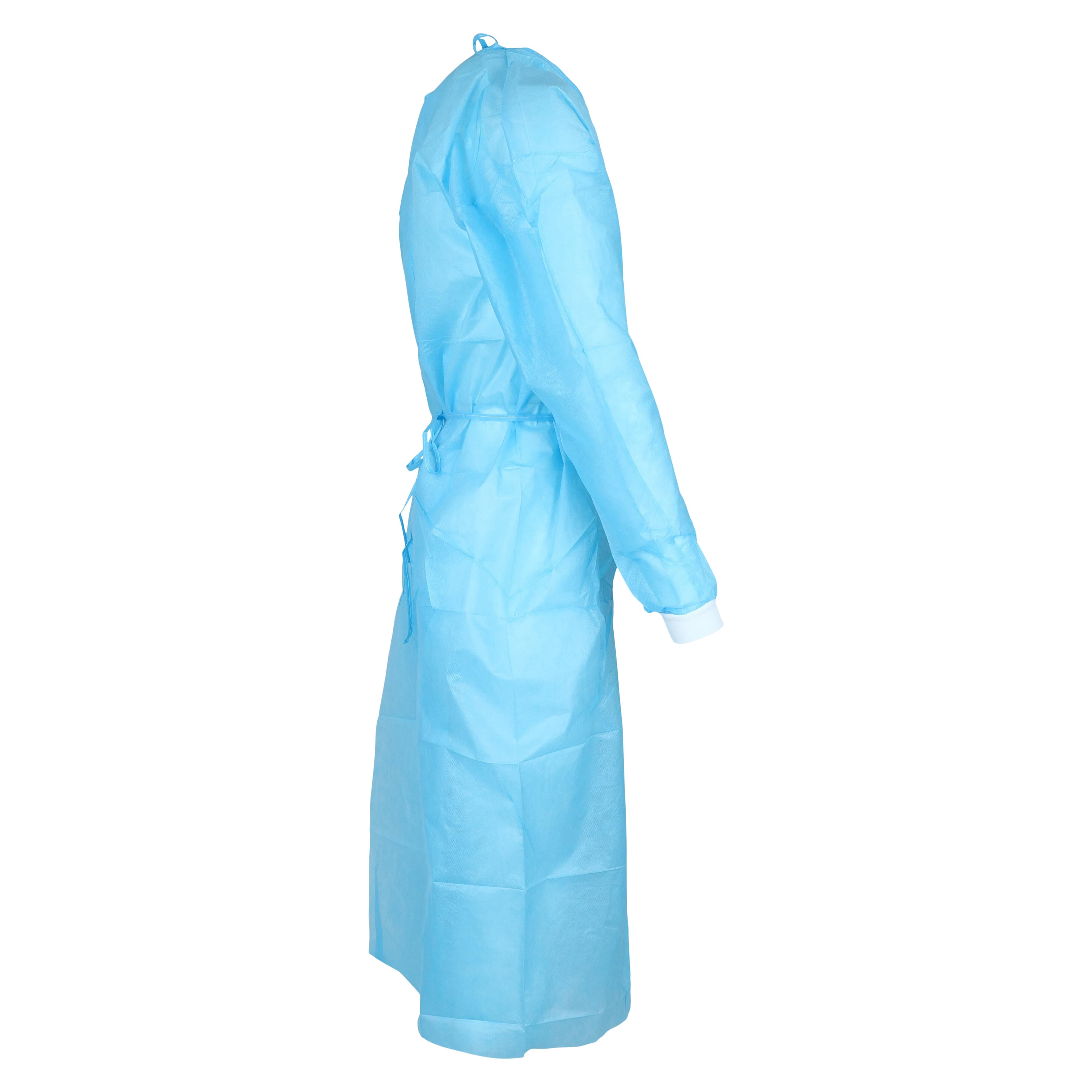 UniPACK Regular SMS Isolation Gown, Knit Cuff, Blue, Non-Sterile, 10/Bag, UGI-6711 thumbnail 3
